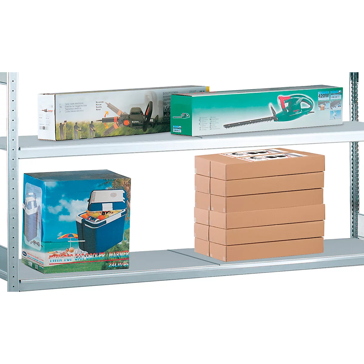 Weitspannregal Zusatzebene WS2000 - B2500 x T800 mm, mit Stahlböden