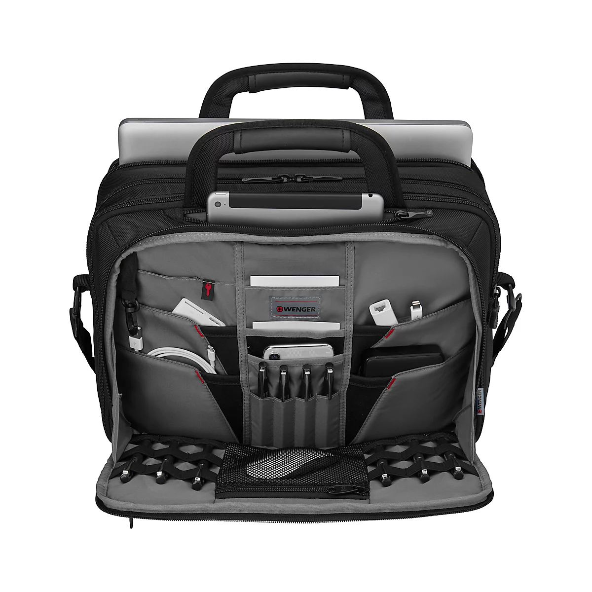 Wenger BC Star laptoptas, 19 l, tot 16', laptopvak + tabletvak, RFID, trolleybevestiging, B 410 x D 170 x H 290 mm, gerecycled polyester, zwart