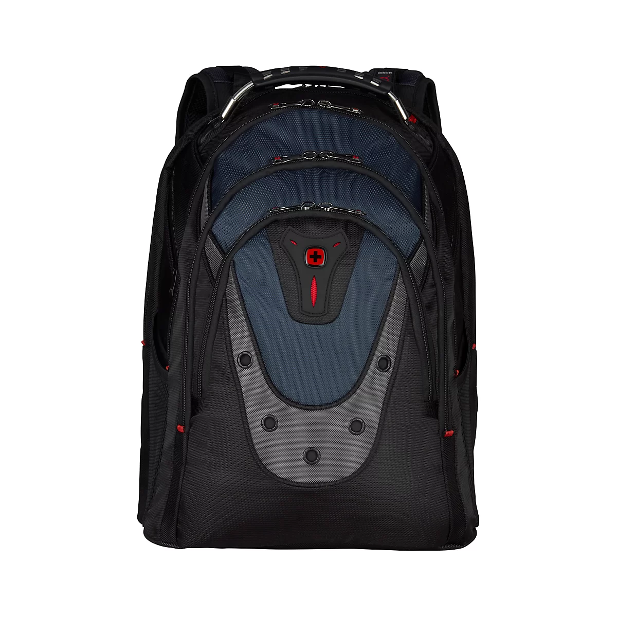 Wenger Ibex laptop rugzak, laptops van 15.6'-17.3', laptopvak, zijvakken van gaas, L 230 x B 340 x H 470 mm, 25 l, polyester, zwart/blauw/grijs