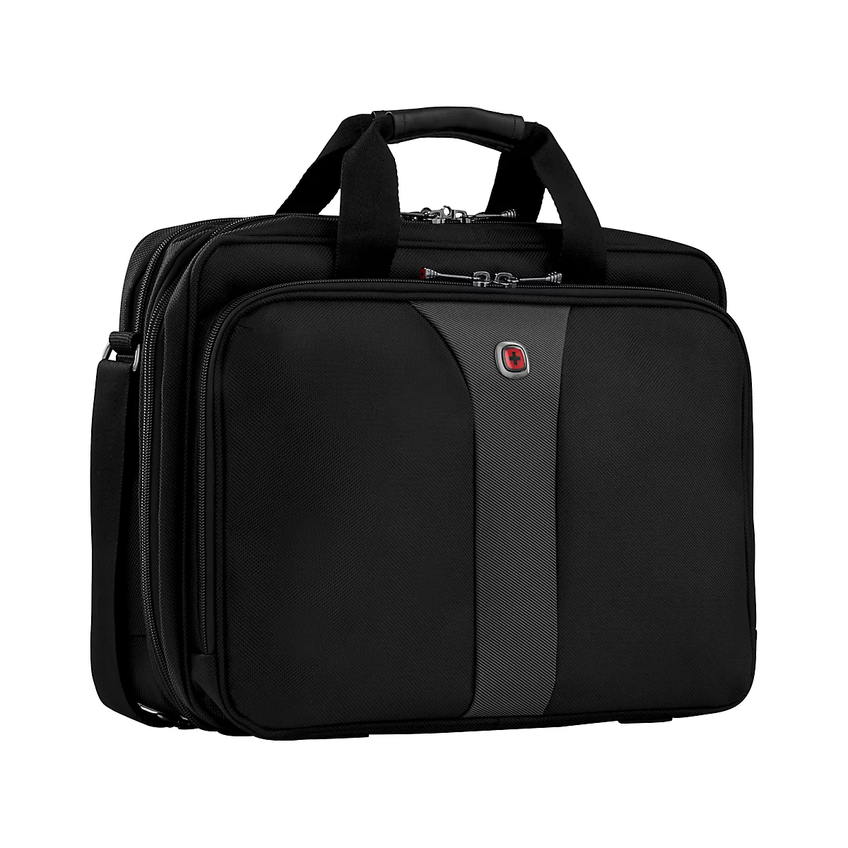Wenger Legacy 16 laptoptas, laptops tot 16', laptopvak, trolley-sluiting, B 400 x H 310 x L 180 mm, 15 l, polyester/nylon, zwart/grijs