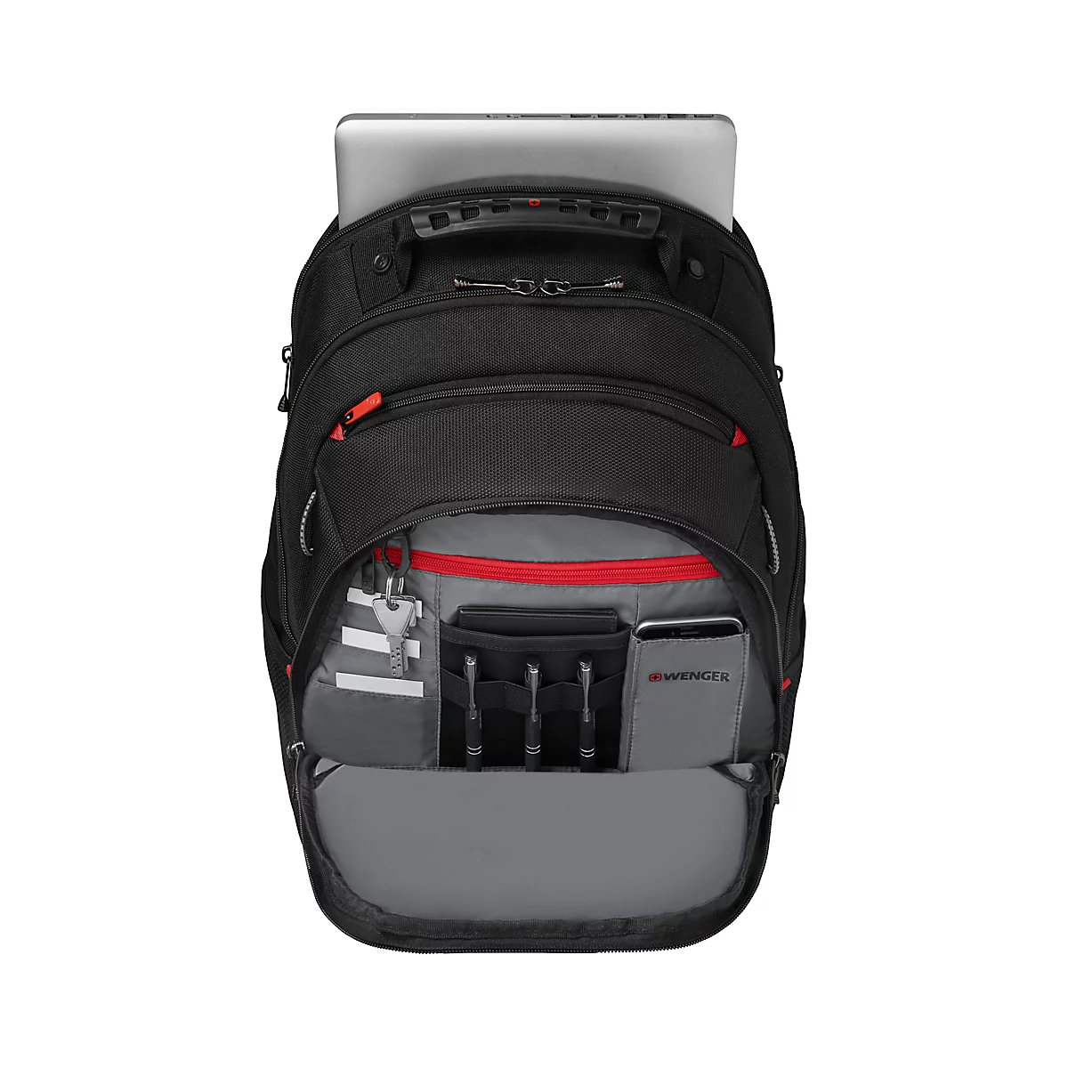 Wenger Legacy laptoprugzak, 21 l, voor laptops tot 16', laptopvak, organiser, L 250 x B 350 x H 450 mm, 80% polyester, 20% nylon, zwart/grijs