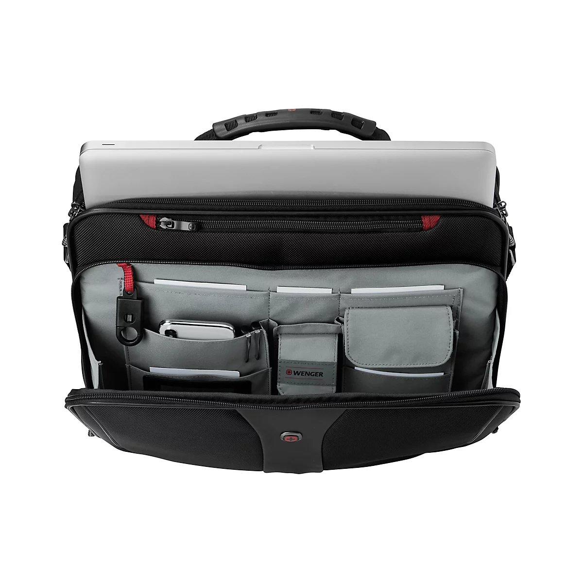 Wenger Legacy laptoptas, laptop tot 15', 2 hoofdvakken, organizer, trolleysluiting, B 410 x H 300 x L 110 mm, 15 l, polyester, zwart