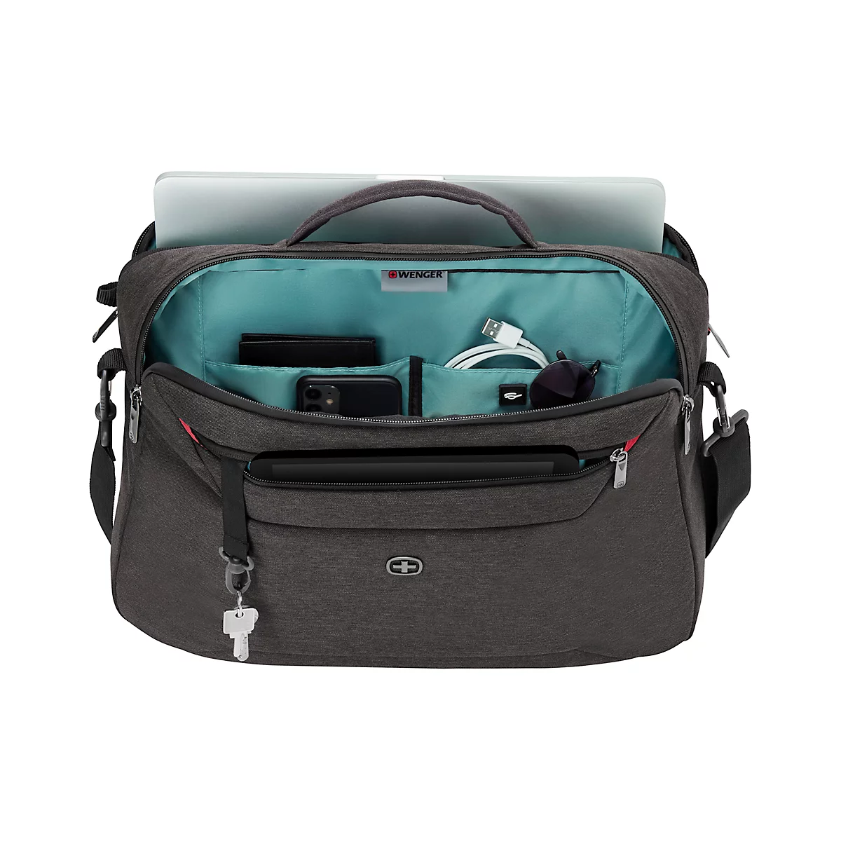 Wenger MX Commute laptoptas, 20 l, voor laptops tot 16', laptop-tabletvak, kan als rugzak worden gebruikt, l 170 x b 440 x h 330 mm, polyester, grijs