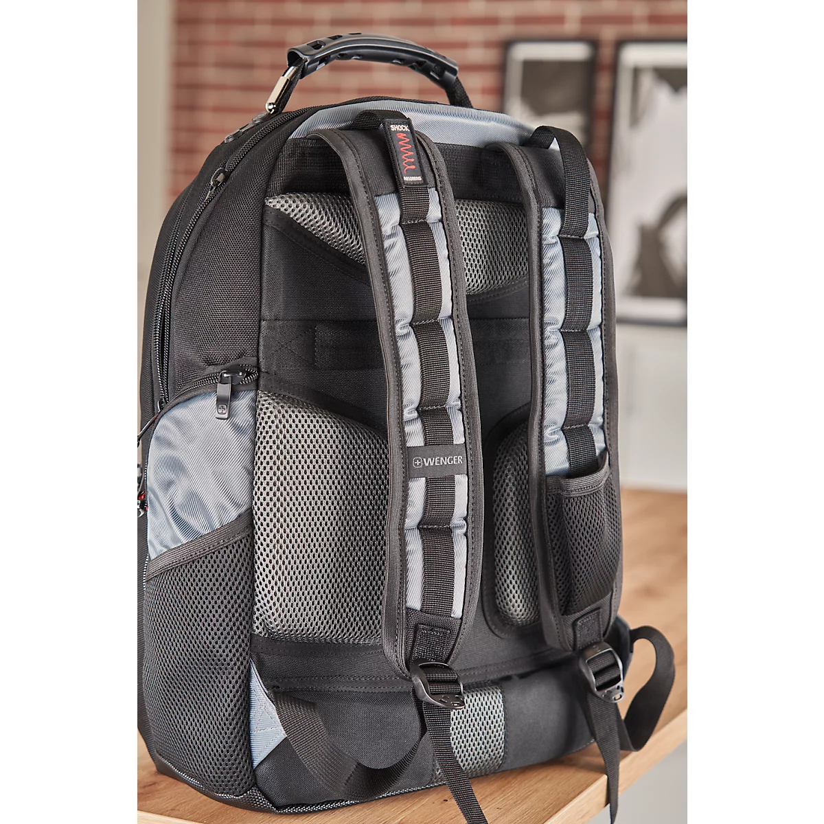 Wenger Pegasus Comfortable laptoprugzak, 23 l, voor laptops tot 17,3', laptopvak, l 230 x b 340 x h 470 mm, polyester, nylon, grijs/zwart