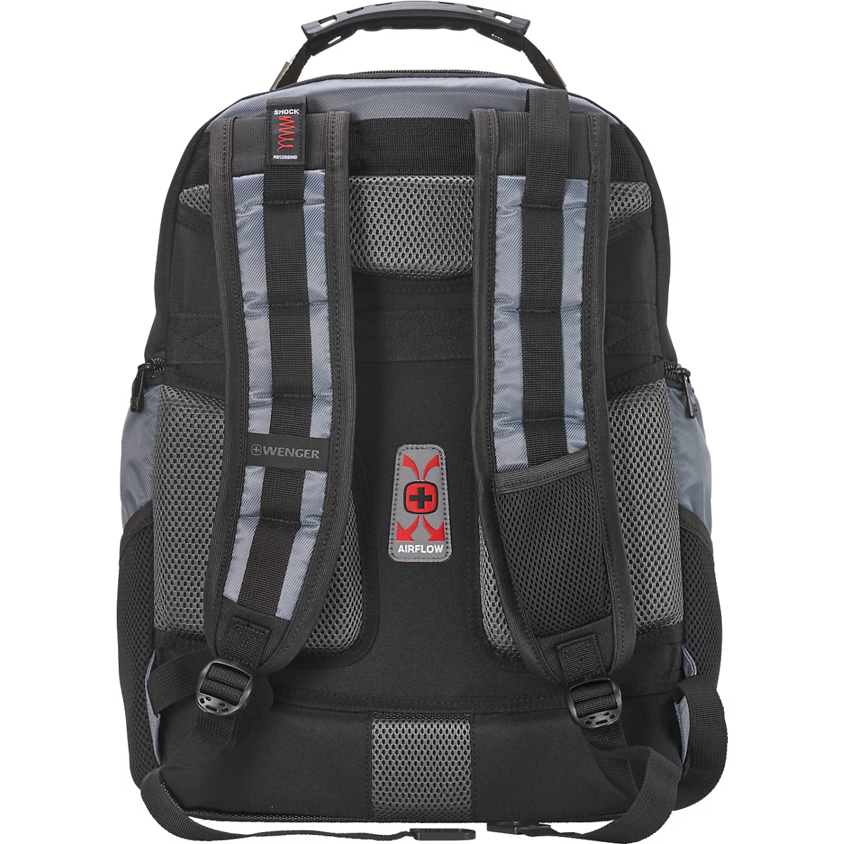 Wenger Pegasus Comfortable laptoprugzak, 23 l, voor laptops tot 17,3', laptopvak, l 230 x b 340 x h 470 mm, polyester, nylon, grijs/zwart