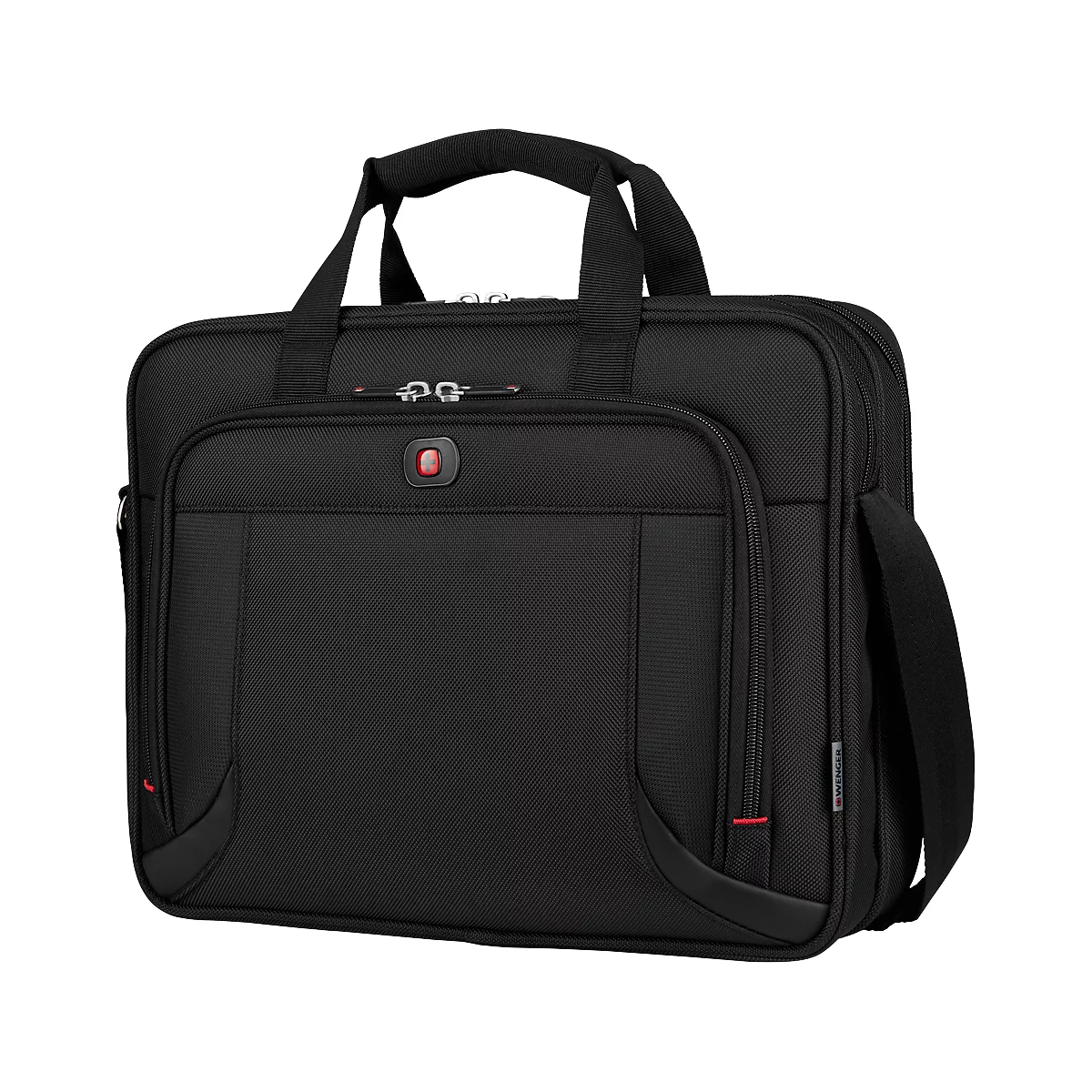 Wenger Prospectus sac pour ordinateur portable, ordinateur portable jusqu'à 16', compartiment pour ordinateur portable et tablette, fixation trolley, L 420 x H 330 x L 150 mm, 15 l, polyester, noir