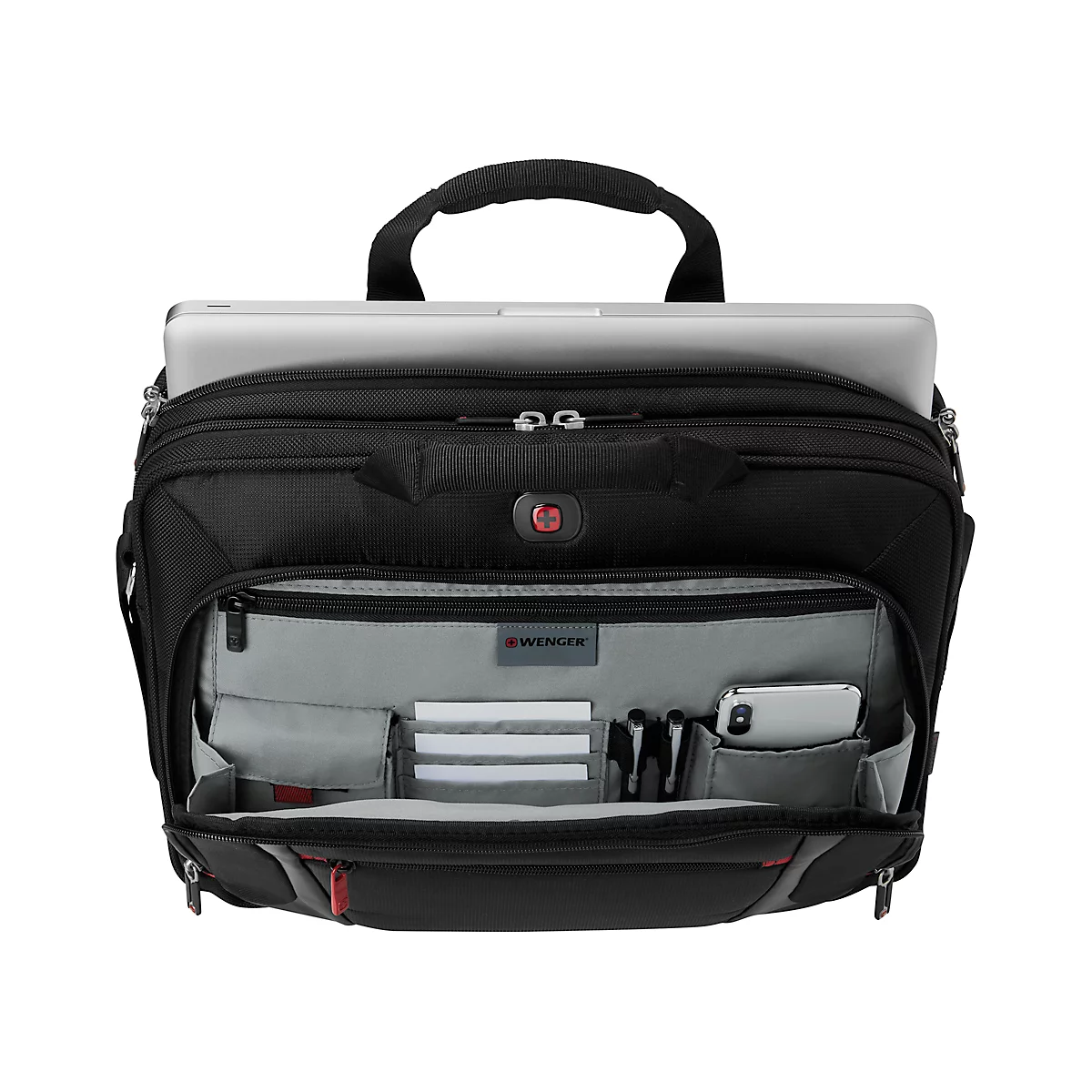 Wenger Sensor laptoptas, 9 l, laptops tot 15' &amp; tablets tot 10', laptop- &amp; tabletvak, organizer, l 150 x b 400 x h 330 mm, polyester, zwart