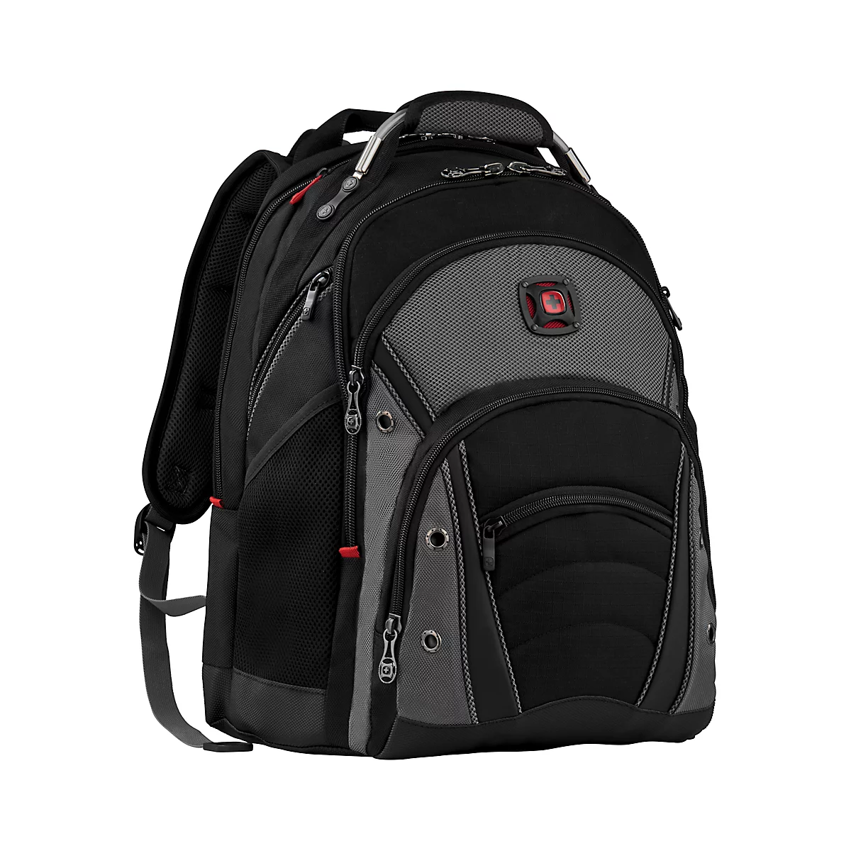 Wenger Synergy sac à dos pour ordinateur portable, ordinateurs portables jusqu'à 16', compartiment pour ordinateur portable et tablette, organiseur, étui rapide, L 260 x l 360 x H 460 mm, 26 l, polyester, noir/gris
