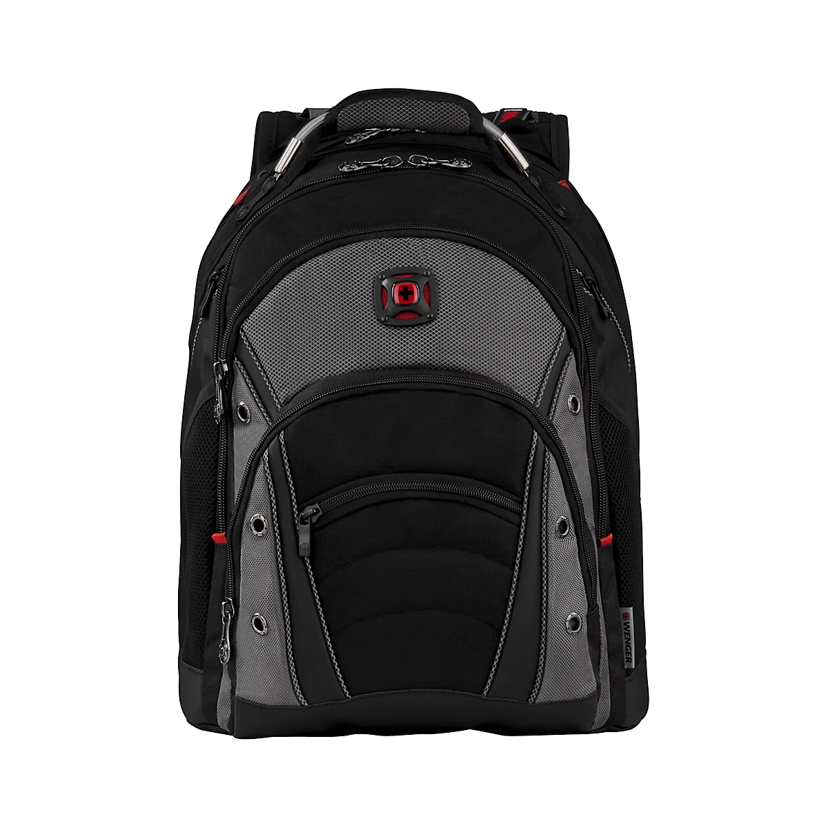 Wenger Synergy sac à dos pour ordinateur portable, ordinateurs portables jusqu'à 16', compartiment pour ordinateur portable et tablette, organiseur, étui rapide, L 260 x l 360 x H 460 mm, 26 l, polyester, noir/gris