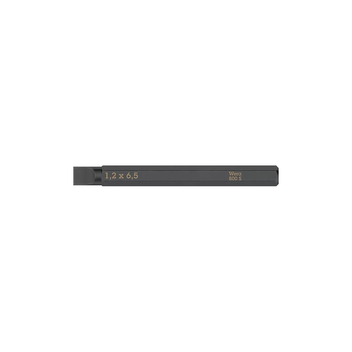 WERA Bit 800 S, für Schlitzschrauben 6,5 mm, L 70 mm, 1/4 Zoll Antrieb C6,3, extra zähhart