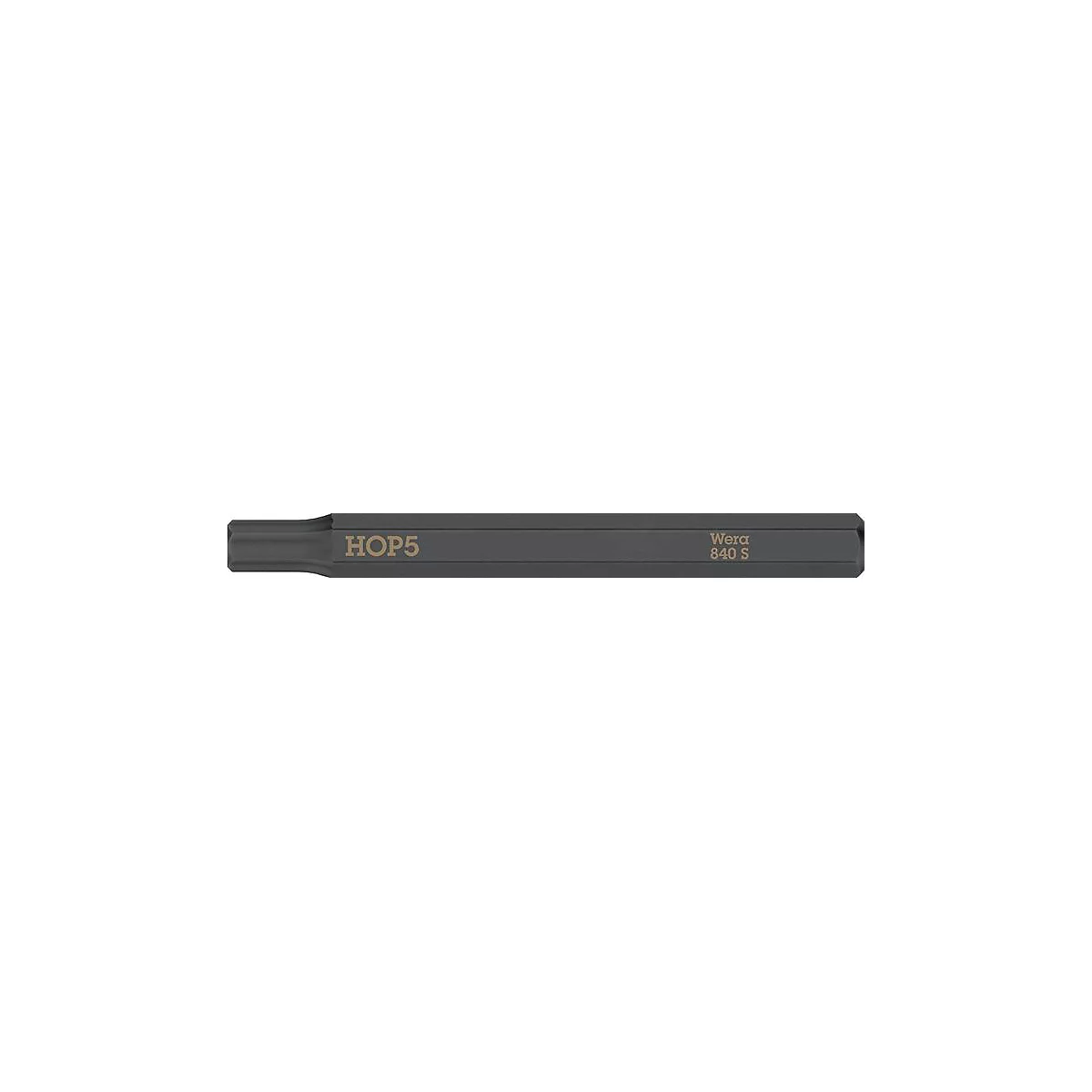 WERA Bit 840 S Hex-Plus, 5,0 x 70 mm, extra taai, 1/4" aandrijving, DIN ISO 1173 C6.3/E6.3, 5 stuks