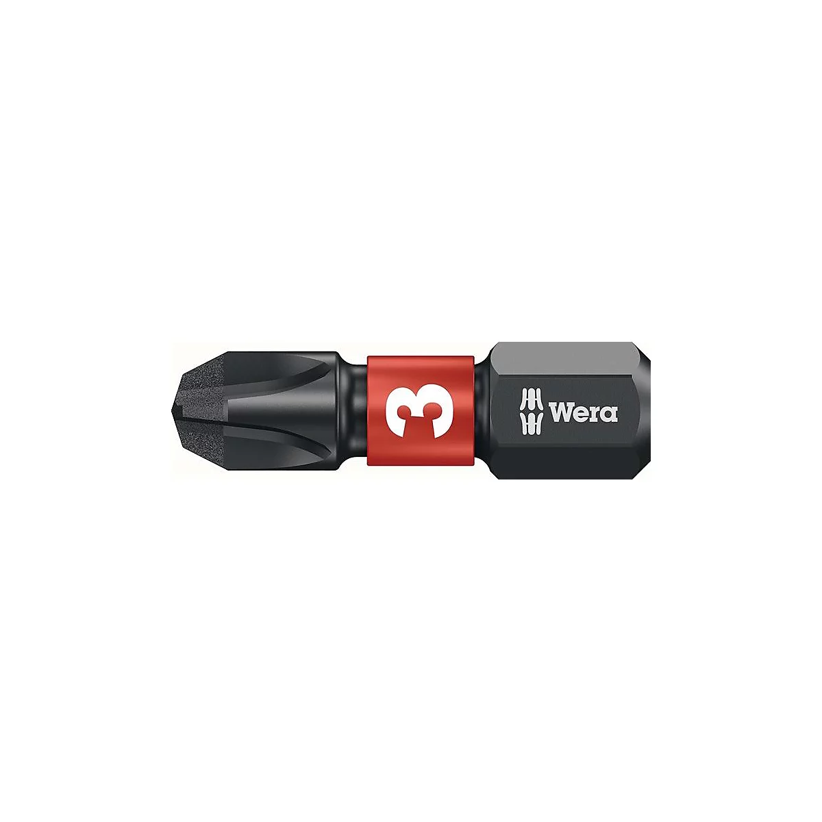 WERA Bit 851/1 IMP DC PH3, L 25 mm 1/4 Zoll C6,3, diamantbeschichtet, Impaktor, 10 Stück