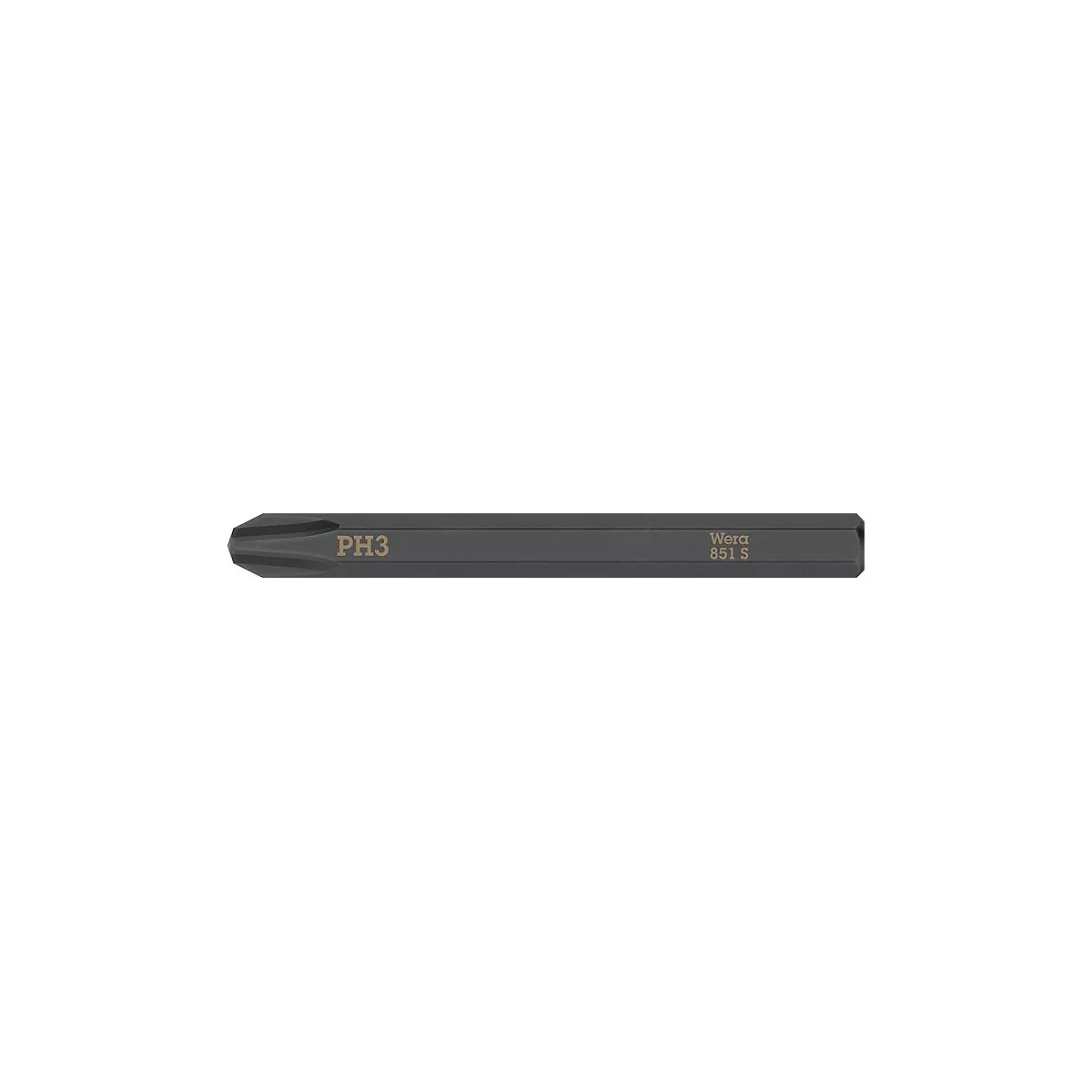 WERA Bit 851 S PH 3 x 70 mm, extra zähhart, 1/4 Zoll Antrieb, DIN ISO 1173, f√ºr Kreuzschlitz-Schrauben, 5 Stück