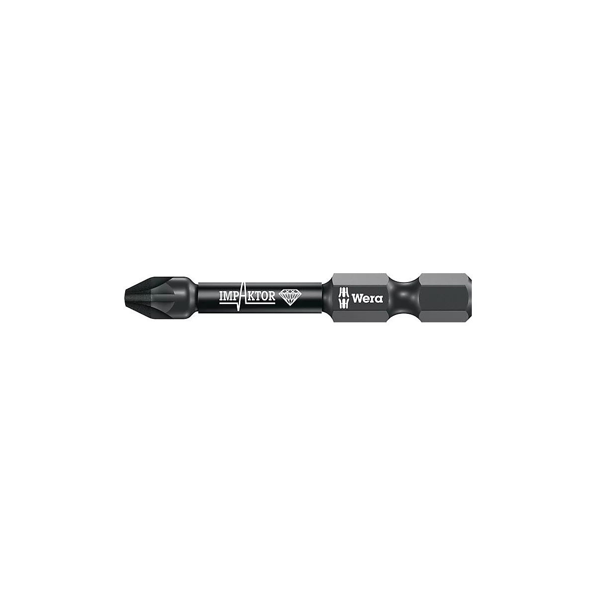 WERA Bit 855/4 IMP DC PZD3, diamantbeschichtet, L 50 mm, 1/4 Zoll E6,3, für Impakt-Schrauber, 5 Stück