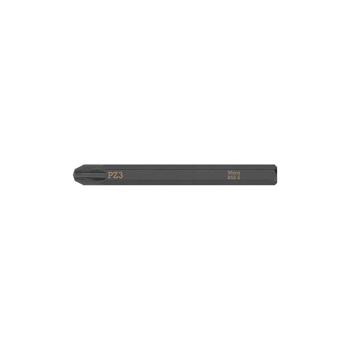WERA Bit 855 S PZ 3x70 mm, extra taai, 1/4 inch aandrijving, DIN ISO 1173, lengte 70 mm, 5 stuks