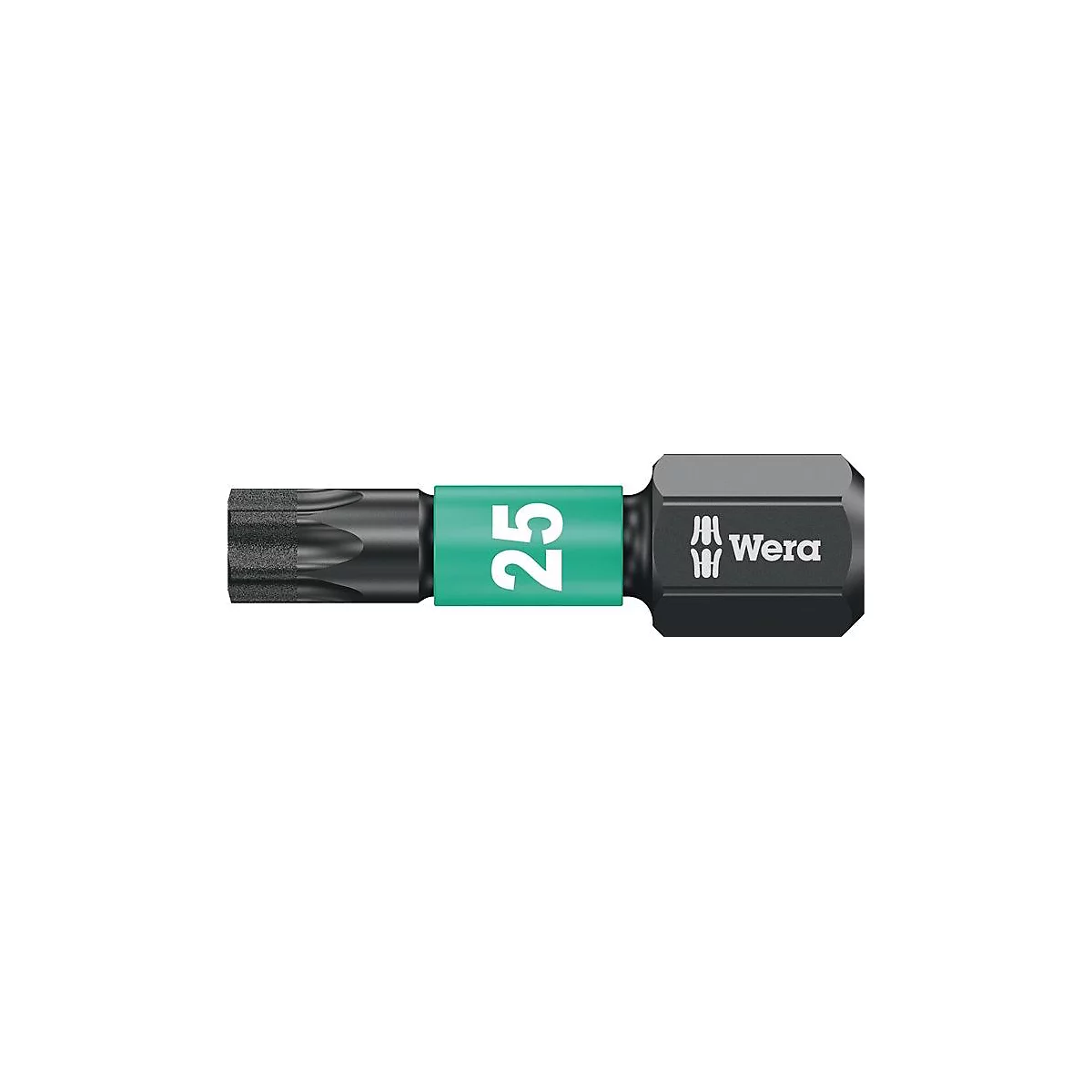 WERA Bit 867/1 IMP DC T25, L 25 mm, 1/4 Zoll C6.3, Impaktor, diamantbeschichtet, 10er Box