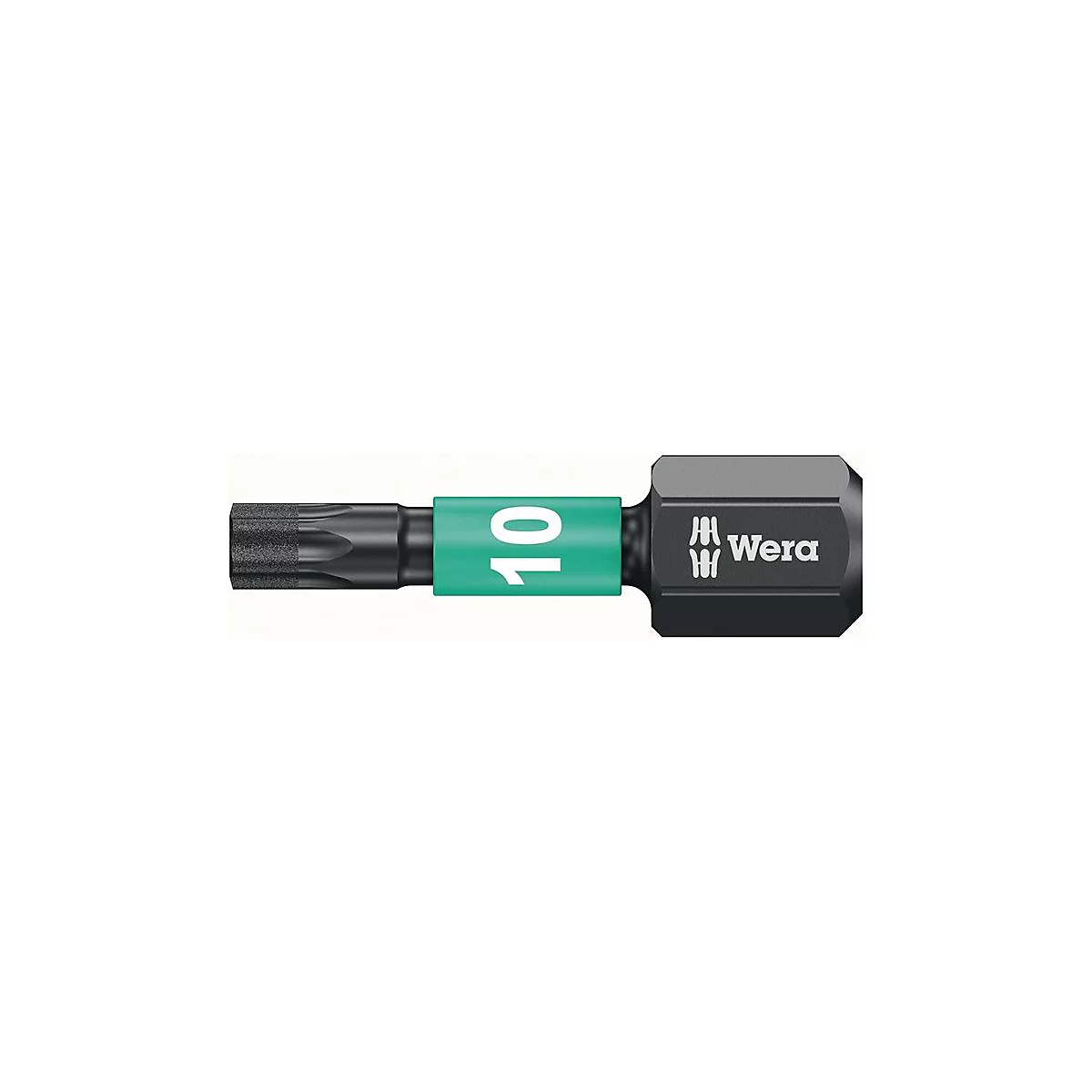 WERA Bit IMPAKTOR DC 5057628001, T10, L 25 mm, 1/4 Zoll C6,3, diamantbeschichtet, für Impakt-Schrauber, 10er Box