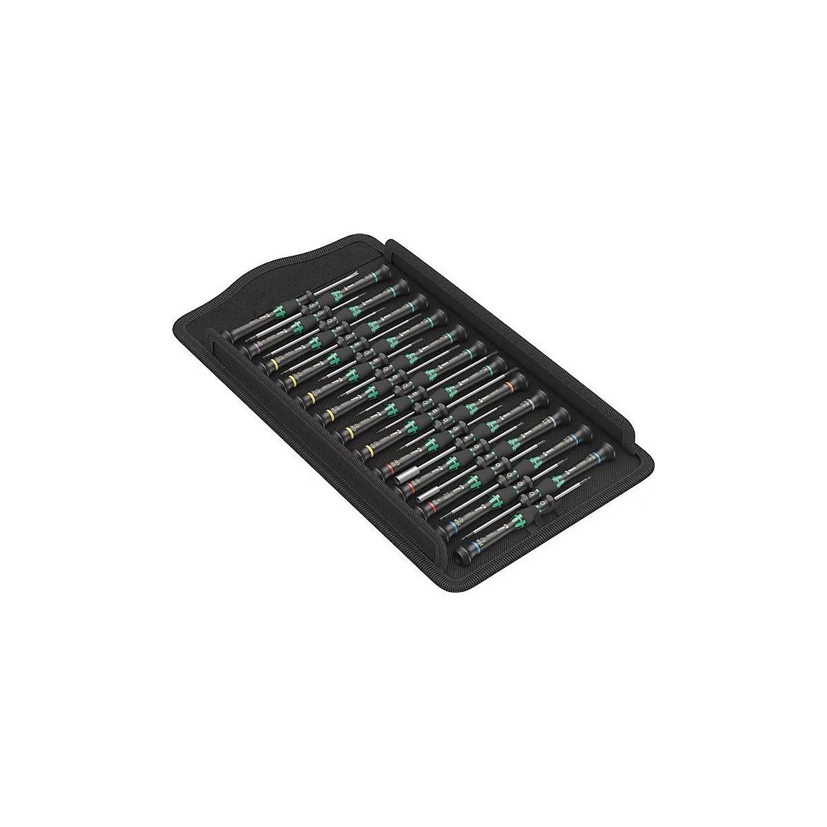 WERA Feinmechanikerschraubendrehersatz Kraftform Micro Big Pk.1, 25-teilig, Schlitz/PH/Sternprofil/Sternprofil PLUS®/Microstix®, drehbare Kappe