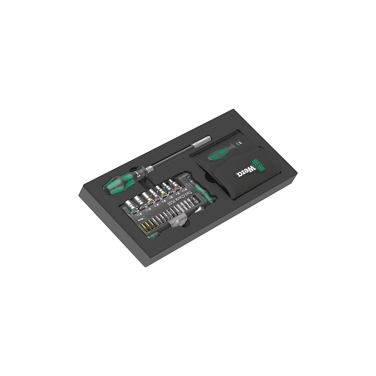 WERA gereedschapmodule 9750, 57-delig, schuiminzet, water- &amp; olieafstotend, BxHxD 172x35x392 mm, Kraftform Compact &amp; Tool-Check PLUS