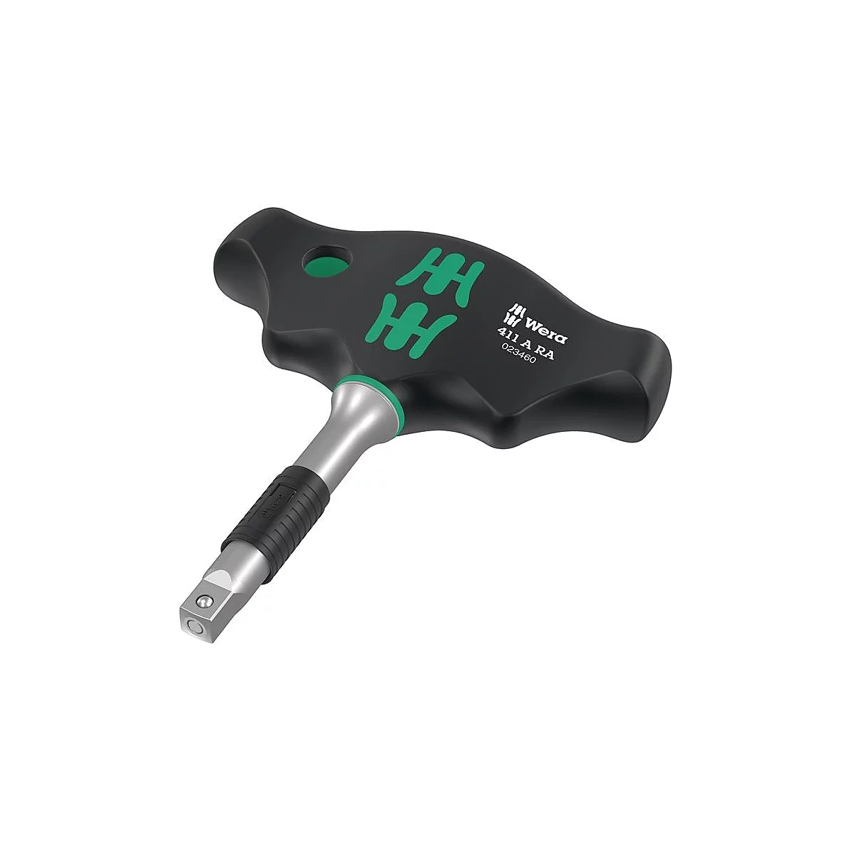 WERA Hebelumschaltknarre 411 A RA, 1/4 Zoll Vierkant, L 89 mm, 80 Zähne, legierter Werkzeugstahl, Quergriff 2-komponentig