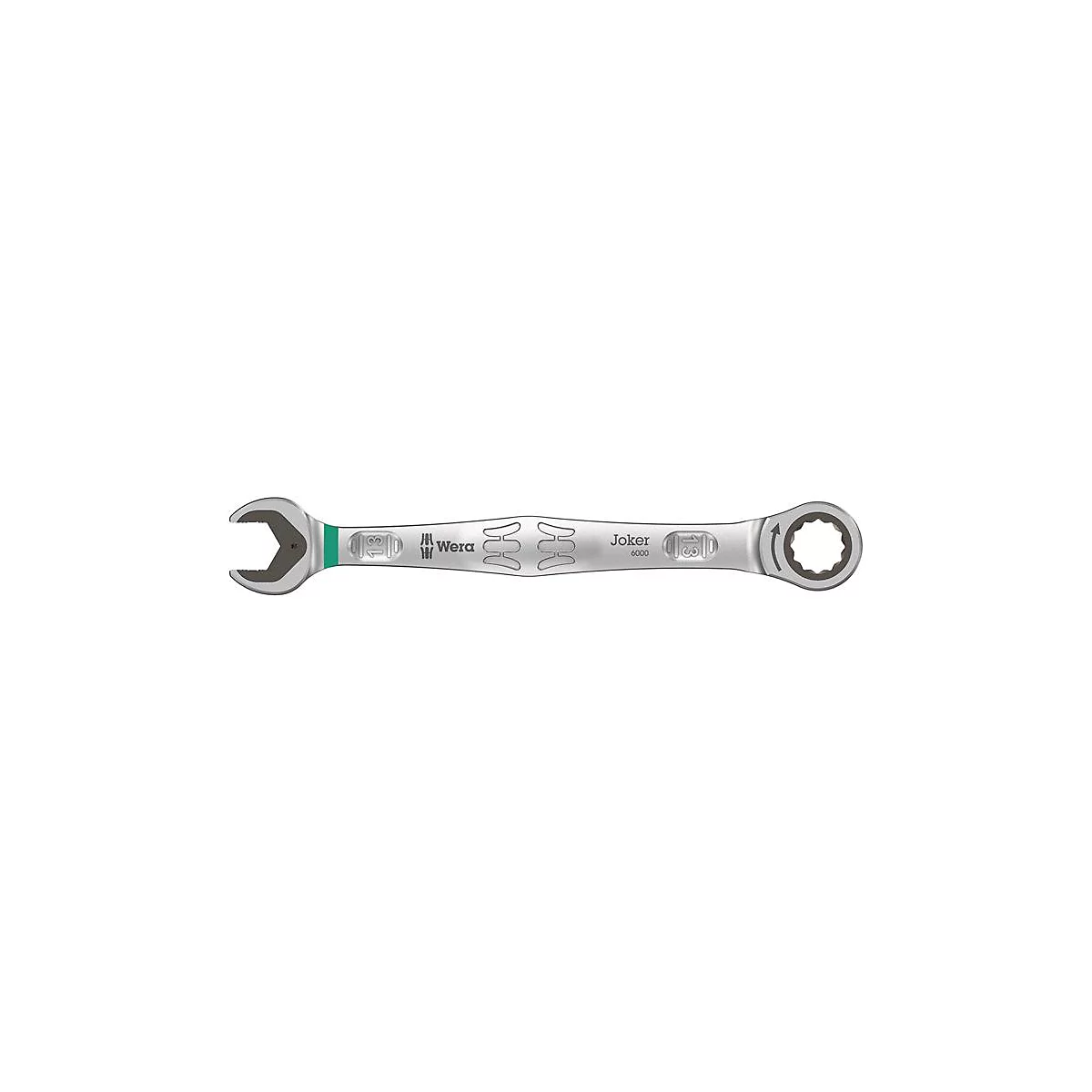 WERA Joker combisleutel, AF 13 mm, L 177 mm, recht, gelegeerd gereedschapsstaal, vasthoudfunctie, fijne vertanding 80 tanden