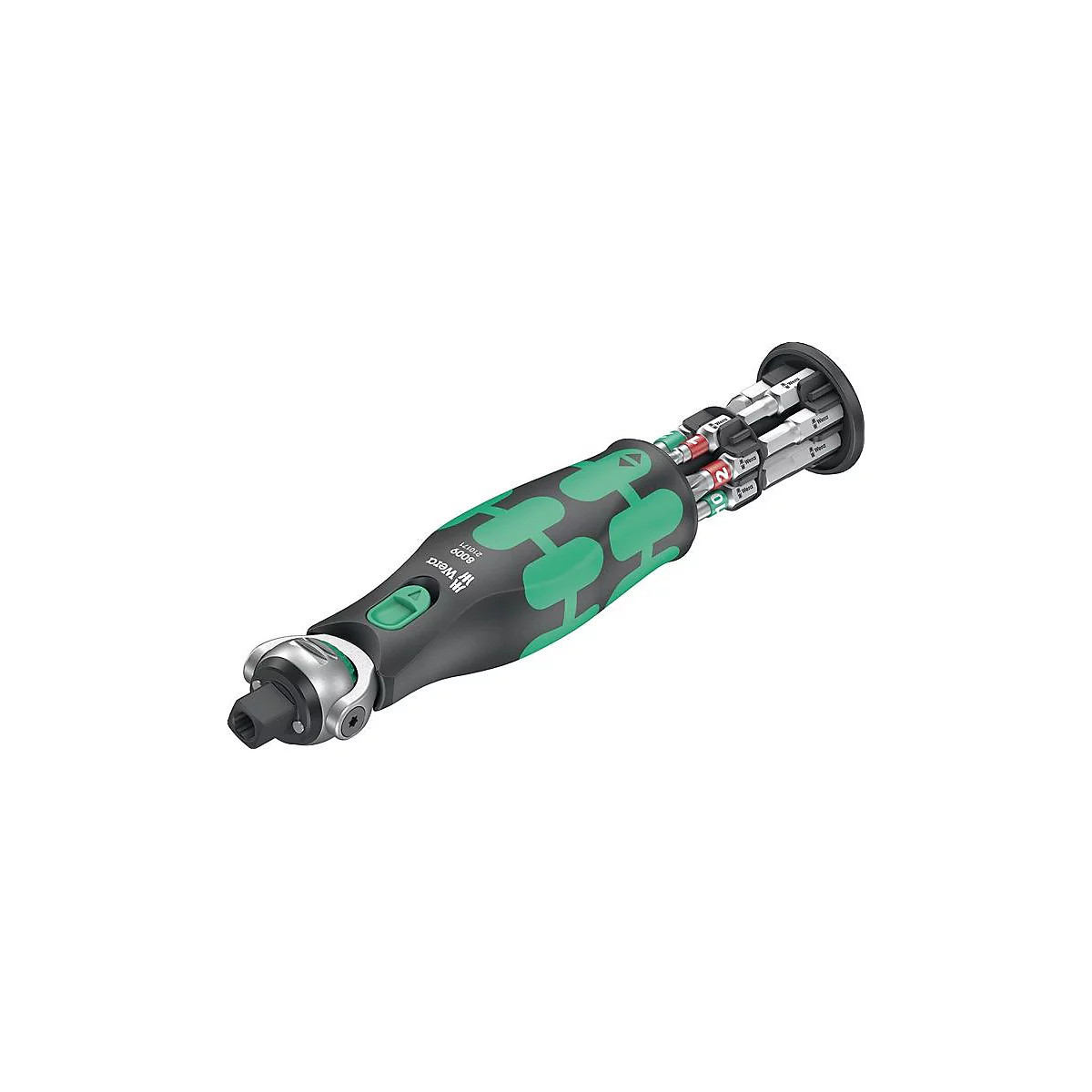 WERA Umschaltknarre Zyklop Pocket Set 8009, 3/8' + 1/4', 72 Zähne, Kombiwerkzeugaufnahme, inkl. 12 Bits