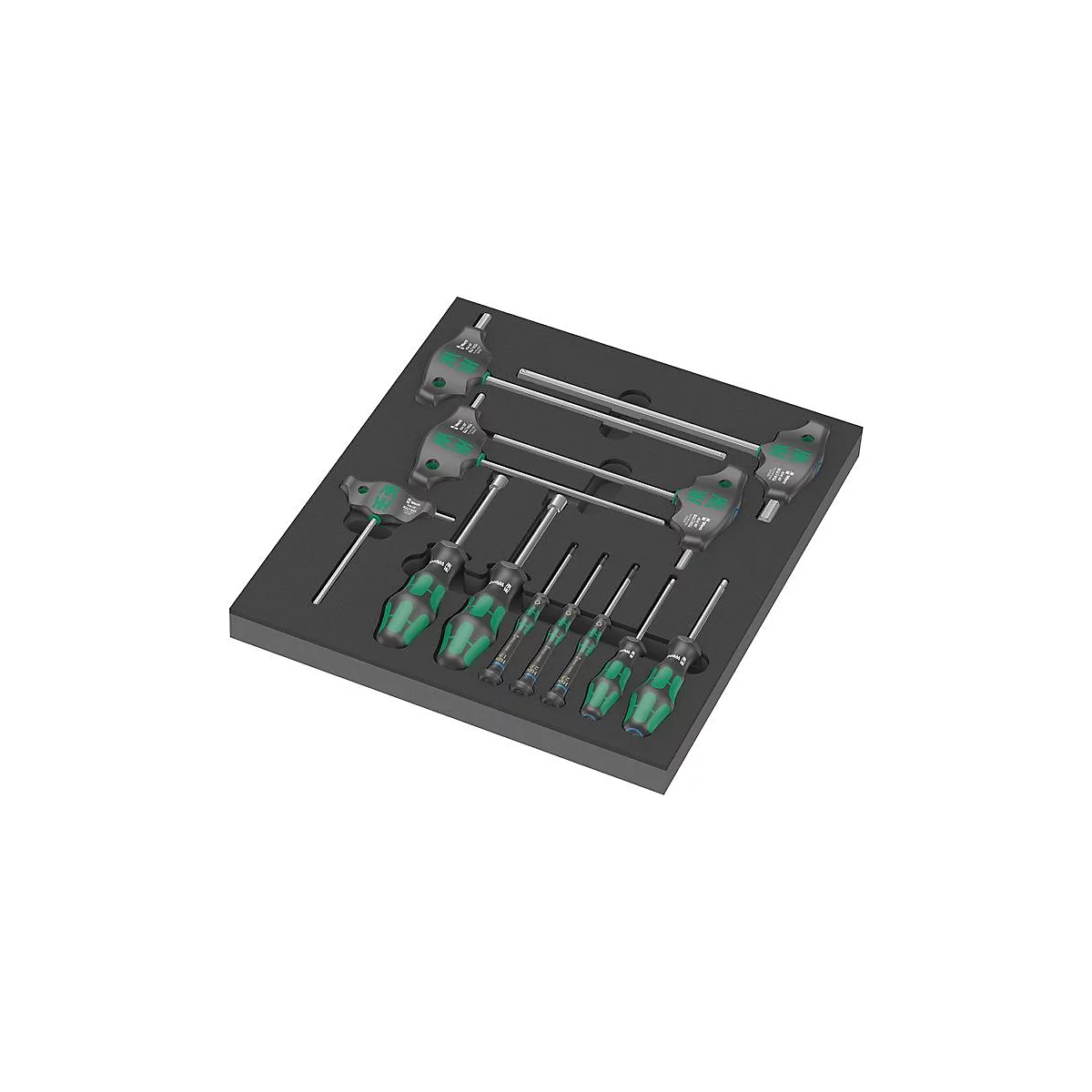 WERA Werkzeugmodul 9713, 12-teilig, Schaumstoffeinlage, Hex Schraubendreher Set, B 360 x H 60 x T 405 mm