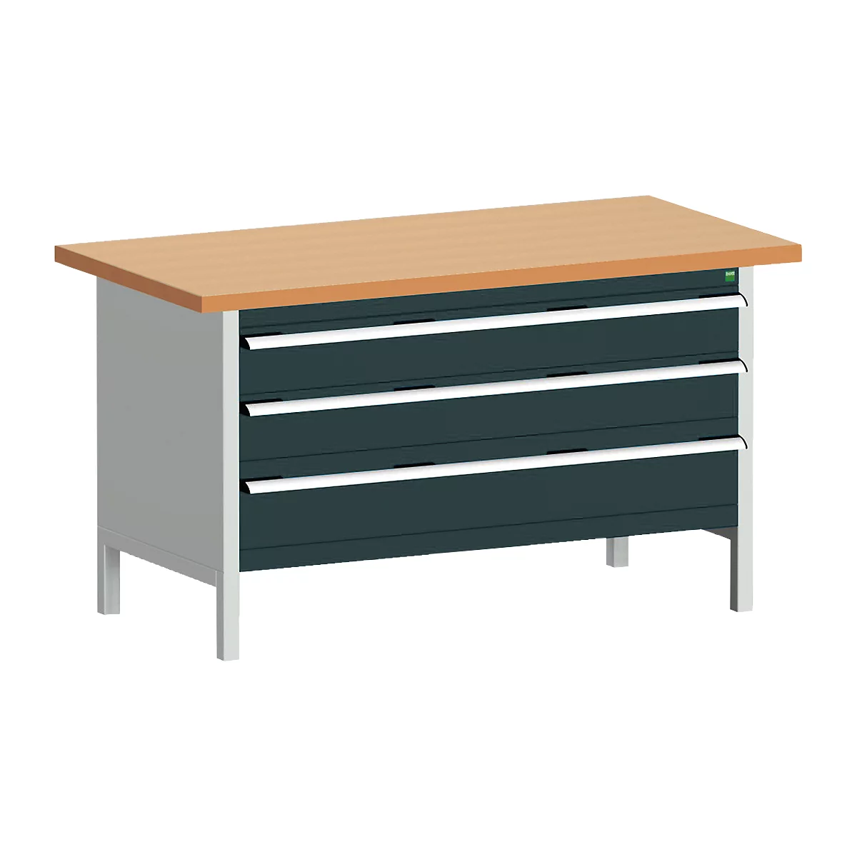 Werkbank met kast cubio KW-1578-2.22, antracietgrijs