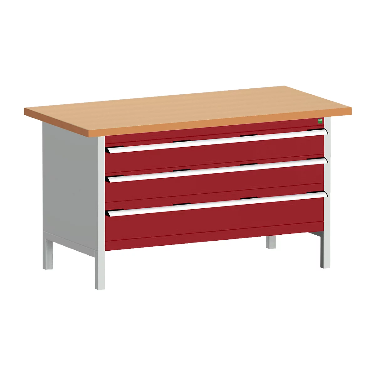 Werkbank met kast cubio KW-1578-2.22, purperrood