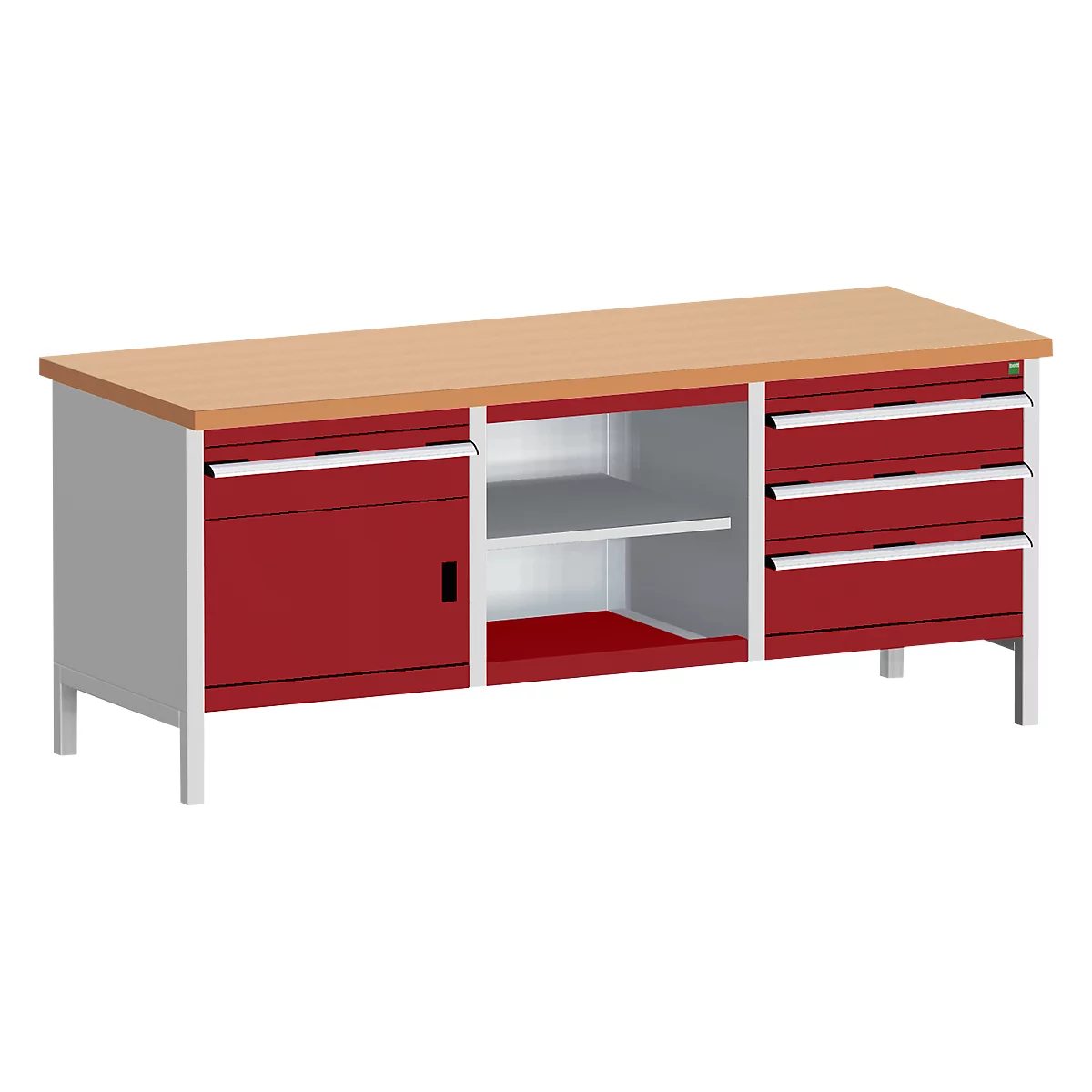 Werkbank met kast cubio KW-2078-2.4 purperrood