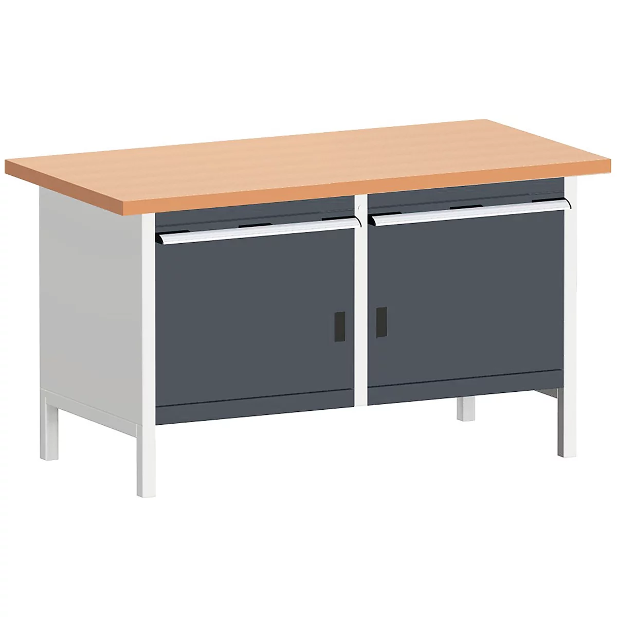 Werkbank met kast KW-1578-2.4, antracietgrijs