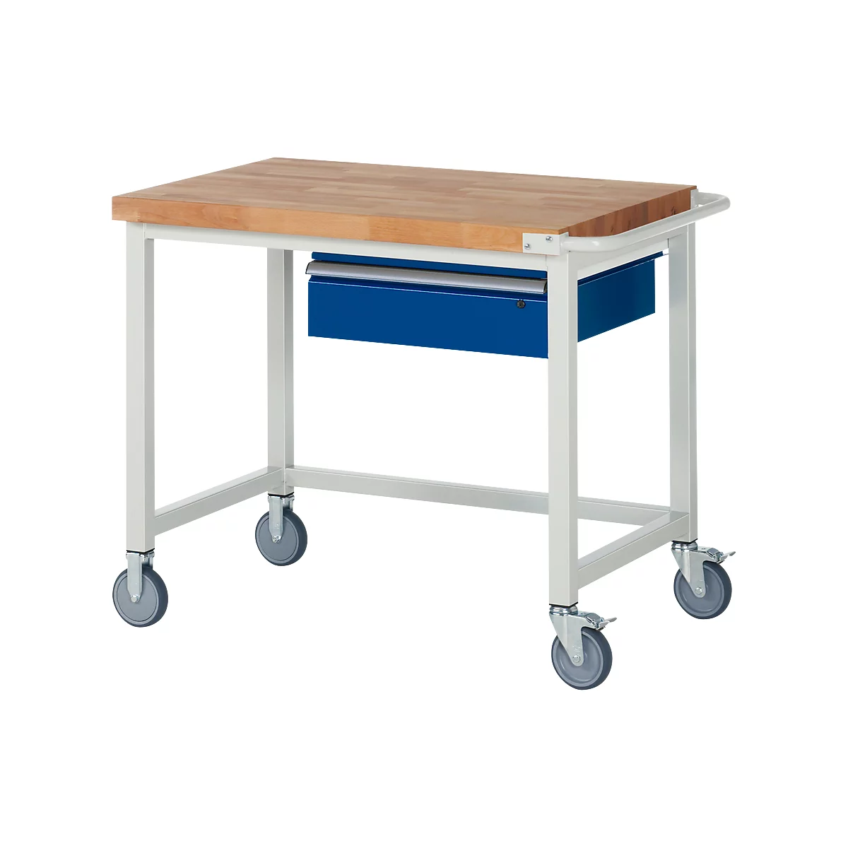 Werkbank serie 8000, verrijdbaar, met hangende schuiflade, B 1000 x D 700 x H 880 mm
