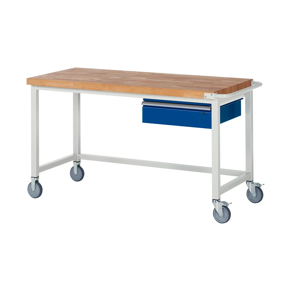 Werkbank serie 8000, verrijdbaar, met hangende schuiflade, B 1500 x D 700 x H 880 mm