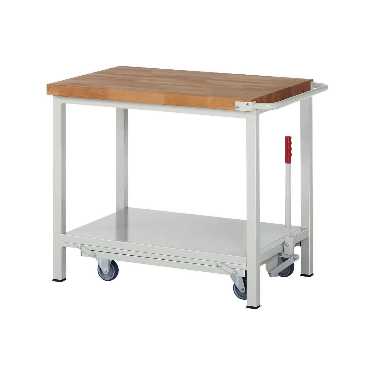 Werkbank serie 8000, verrijdbaar, neerlaatbaar, Legbord, B 1000 x D 700 x H 880 mm
