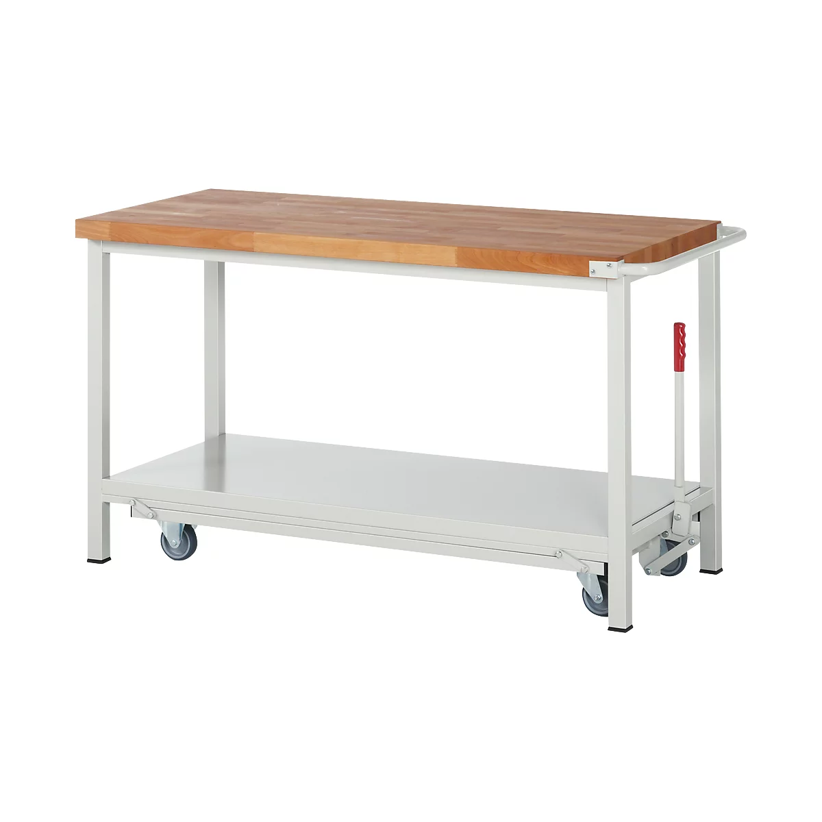 Werkbank serie 8000, verrijdbaar, neerlaatbaar, Legbord, B 1500 x D 700 x H 880 mm