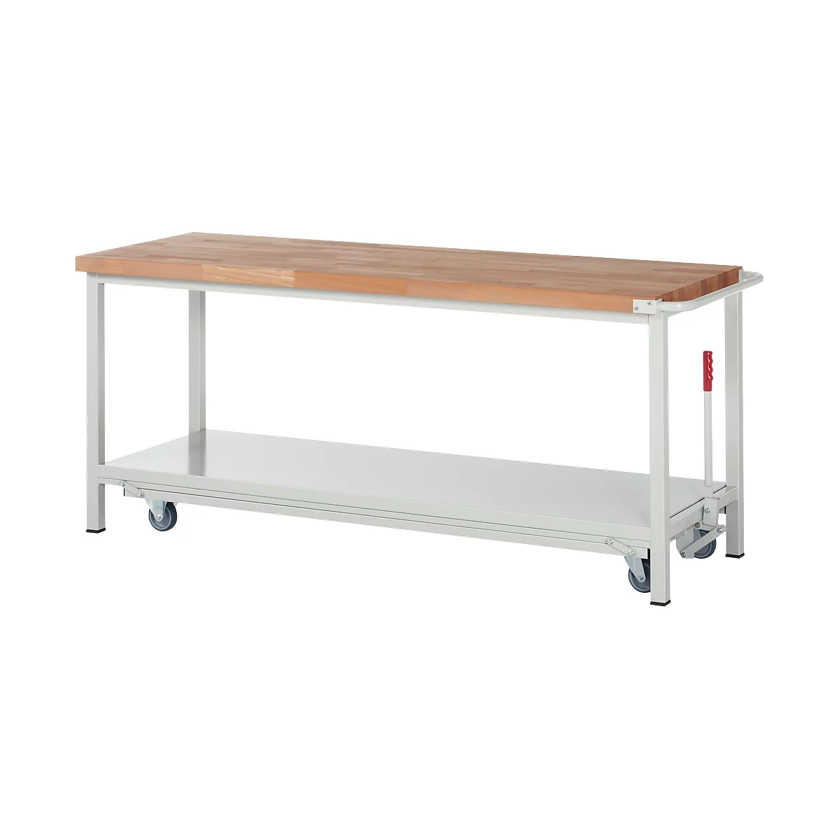 Werkbank serie 8000, verrijdbaar, neerlaatbaar, Legbord, B 2000 x D 700 x H 880 mm