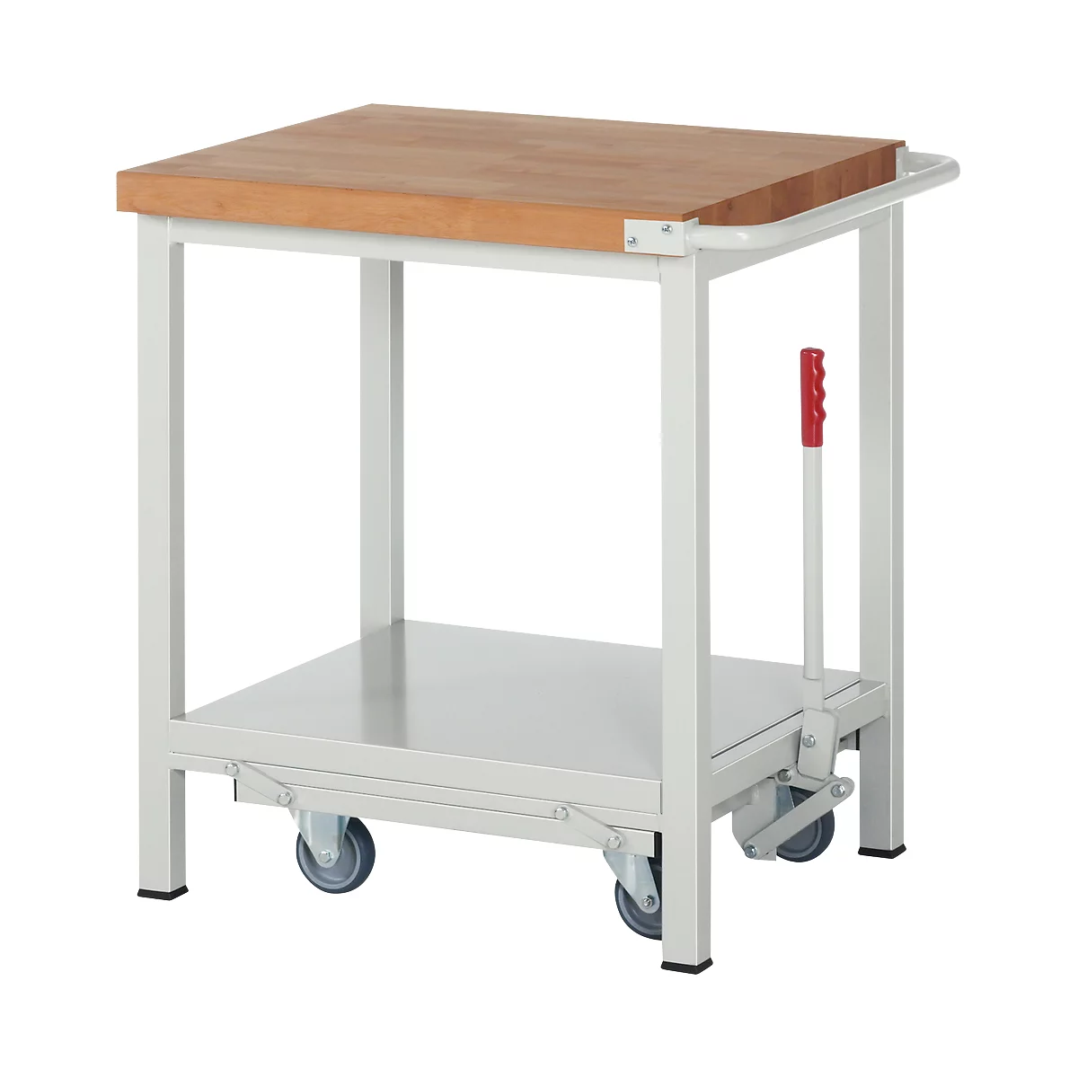 Werkbank serie 8000, verrijdbaar, neerlaatbaar, Legbord, B 750 x D 700 x H 880 mm