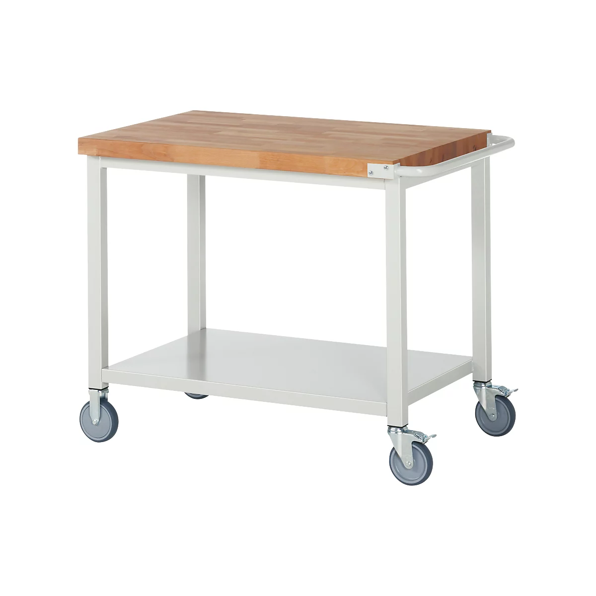 Werkbank serie 8000, verrijdbaar, plaatstalen legbord, B 1000 x D 700 x H 880 mm