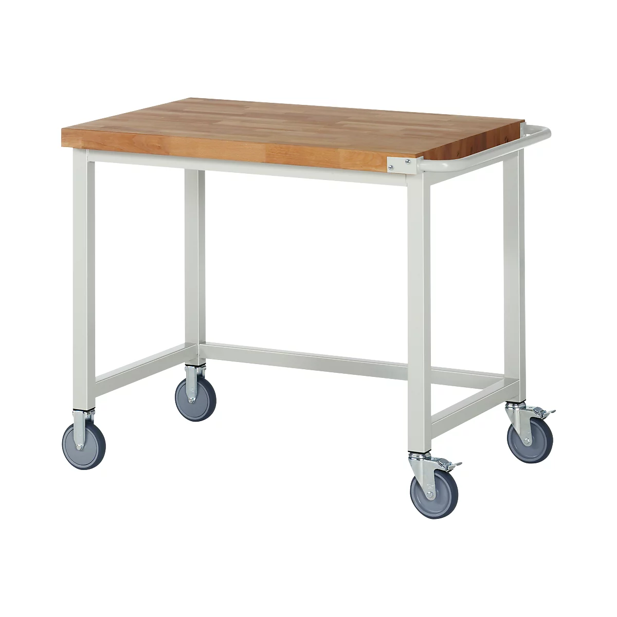 Werkbank serie 8000, verrijdbaar, werkblad massief beukenhout, B 1000 x D 700 x H 880 mm
