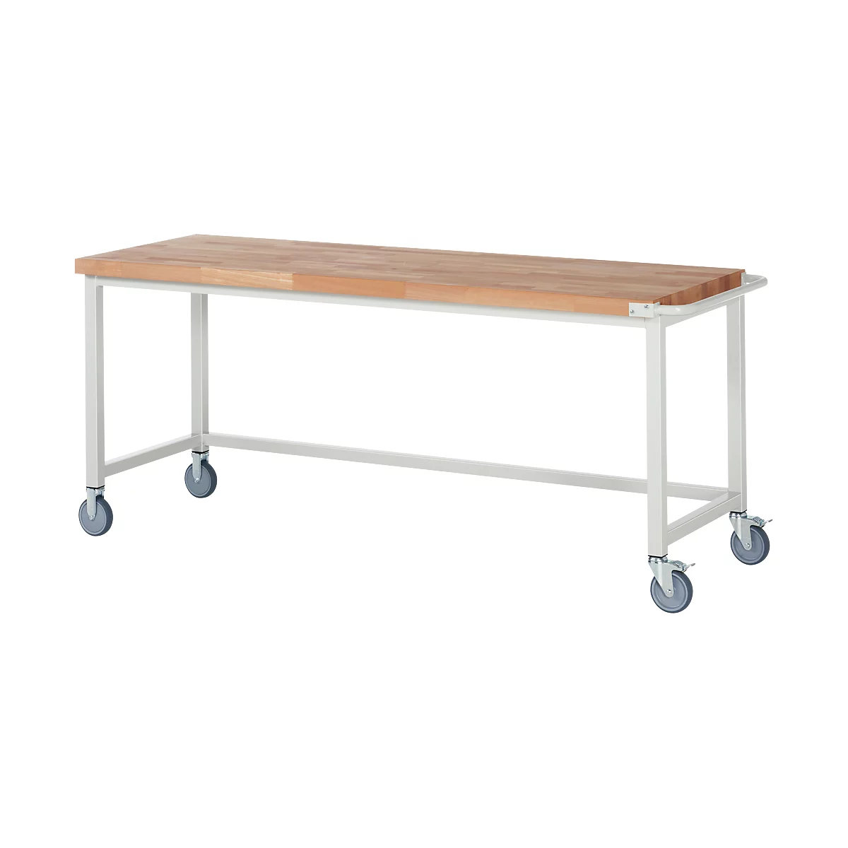 Werkbank serie 8000, verrijdbaar, werkblad massief beukenhout, B 2000 x D 700 x H 880 mm