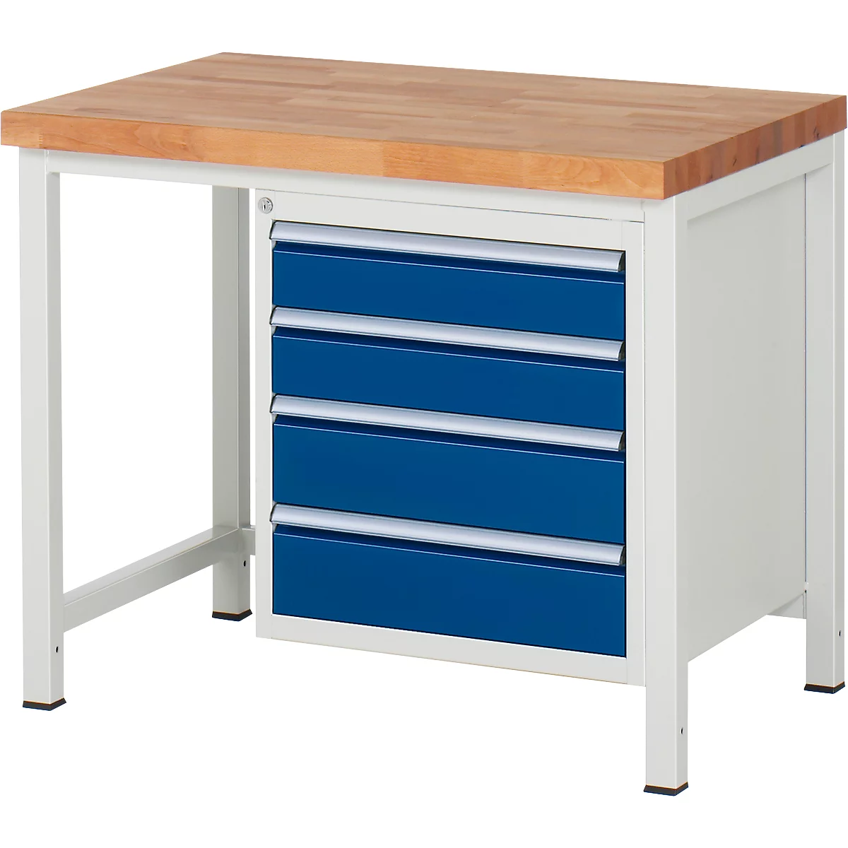 Werkbank serie 8162, in hoogte verstelbaar, 4 schuifladen, B 1000 x D 7000 x H 840 - 1040 mm