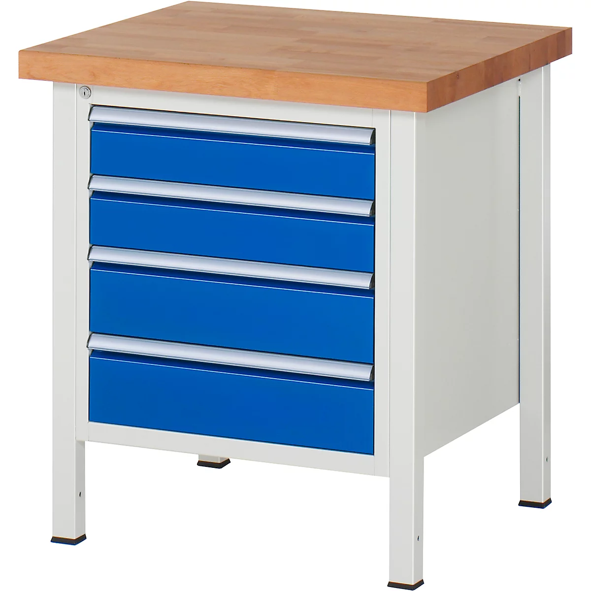 Werkbank serie 8162, in hoogte verstelbaar, 4 schuifladen, B 750 x D 700 x H 840 - 1040 mm