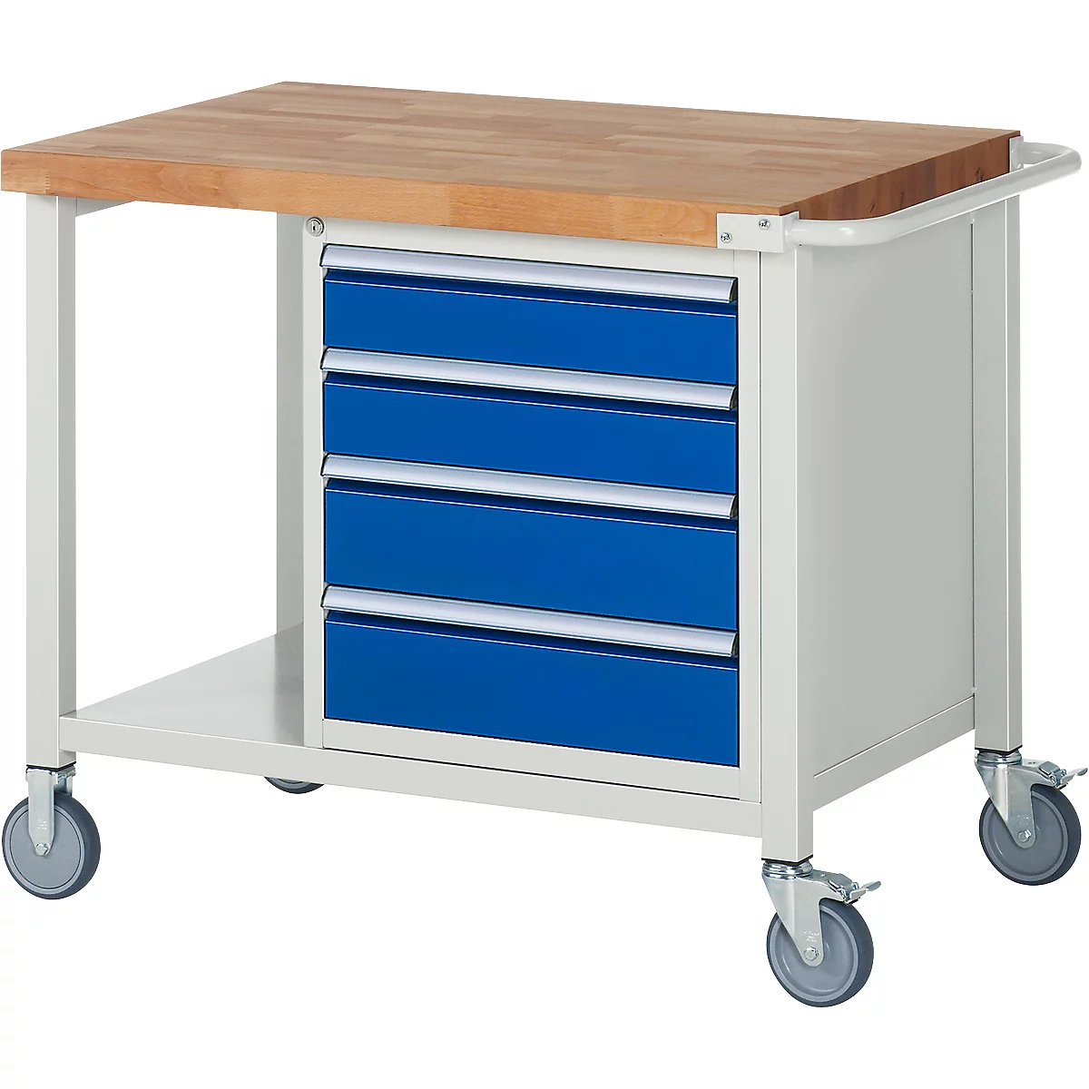 Werkbank serie 8162, verrijdbaar, 4 schuifladen, B 1000 x D 700 x H 880 mm