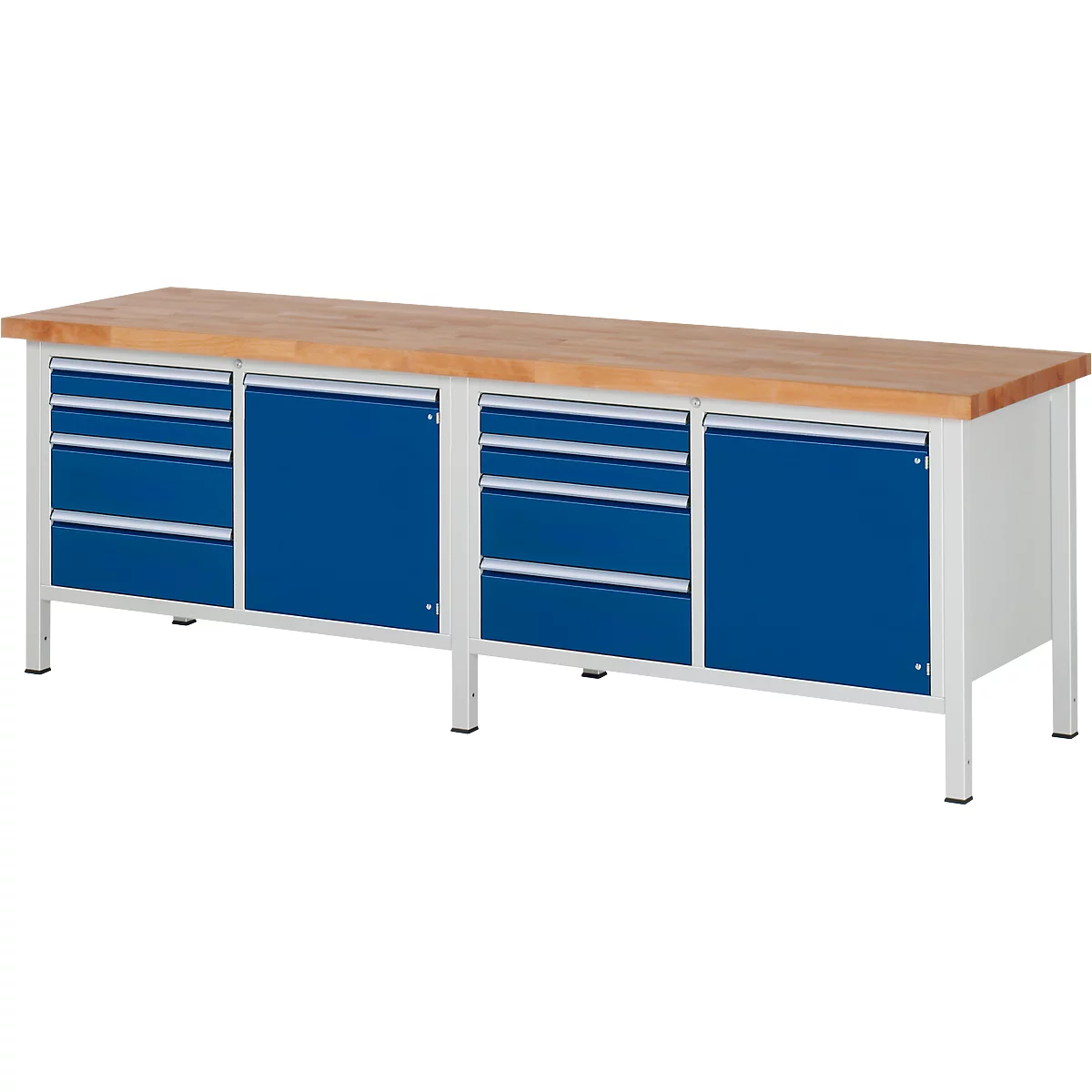 Werkbank Serie 8470, 8 Schubladen, 2 Türen mit je 1 Fachboden, Tiefe 700  oder 900 mm günstig kaufen | Schäfer Shop