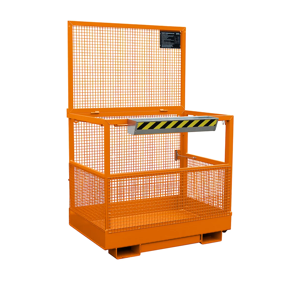 Werkkooi Bauer MB-B, 2 Personen/300 kg, Op te heffen met hefwagen aan de brede zijde, oranje RAL 2000