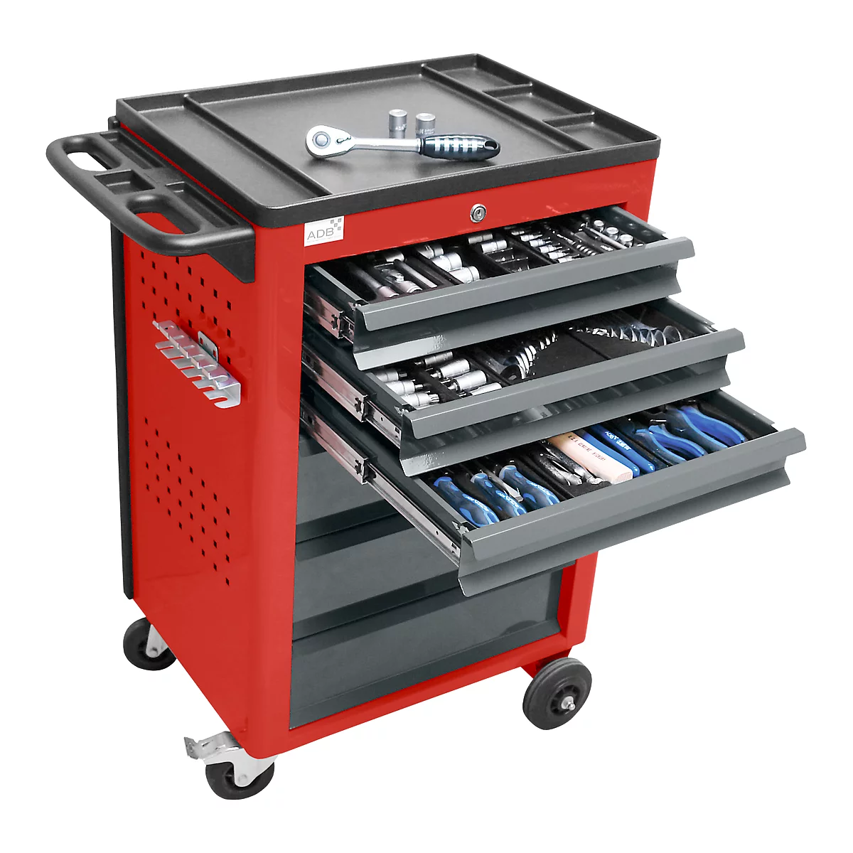 Werkplaatswagen BASIC incl. 115-delige gereedschapsset, rood