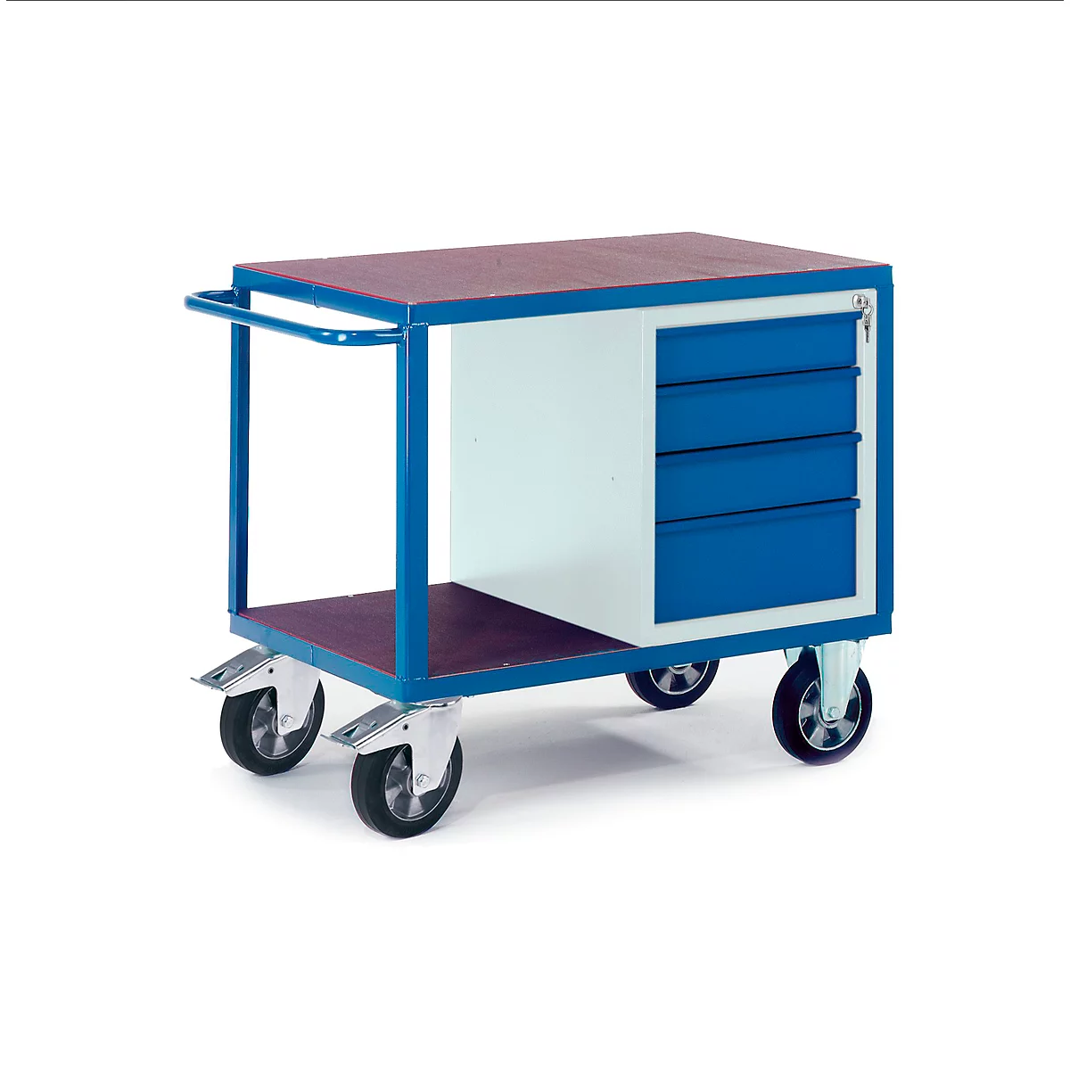 Werkplaatswagen voor zware belasting met ladekast, 1000 x 700 mm, Draagvermogen 1000 kg