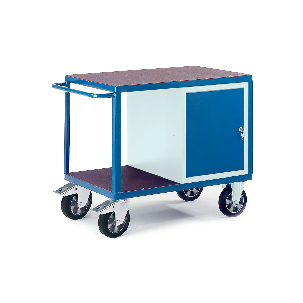 Werkplaatswagen voor zware belasting met stalen kast, 1000 x 700 mm, draagvermogen 1000 kg