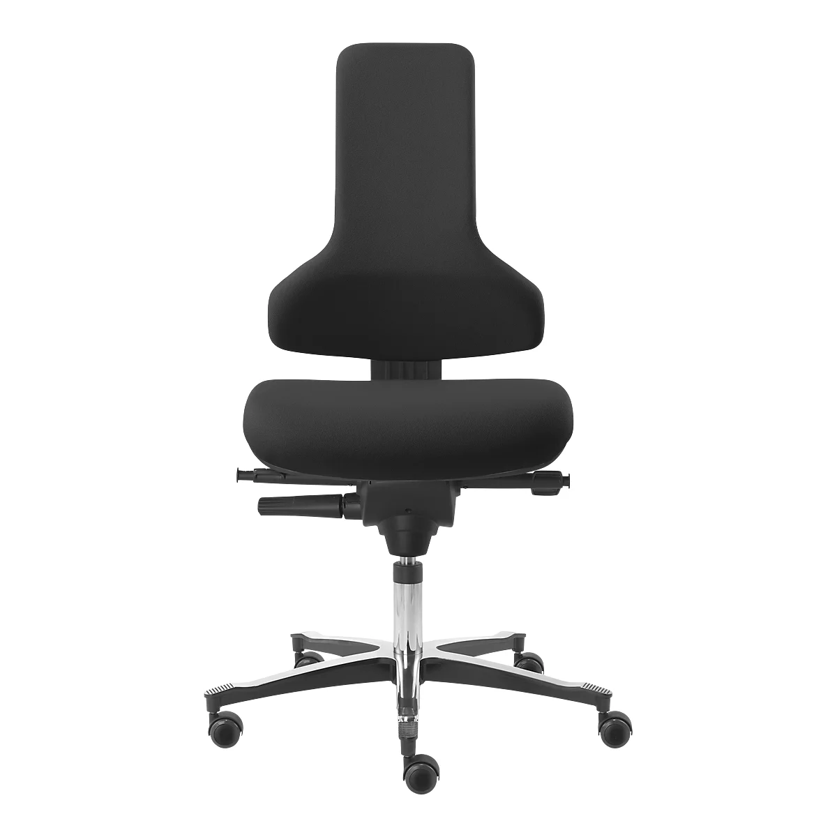 Werkstoel Tec profielen IS 2011 BS2, synchroonmechanisme met verstelling van zitneiging en zitdiepte, zonder armleuningen, zwart