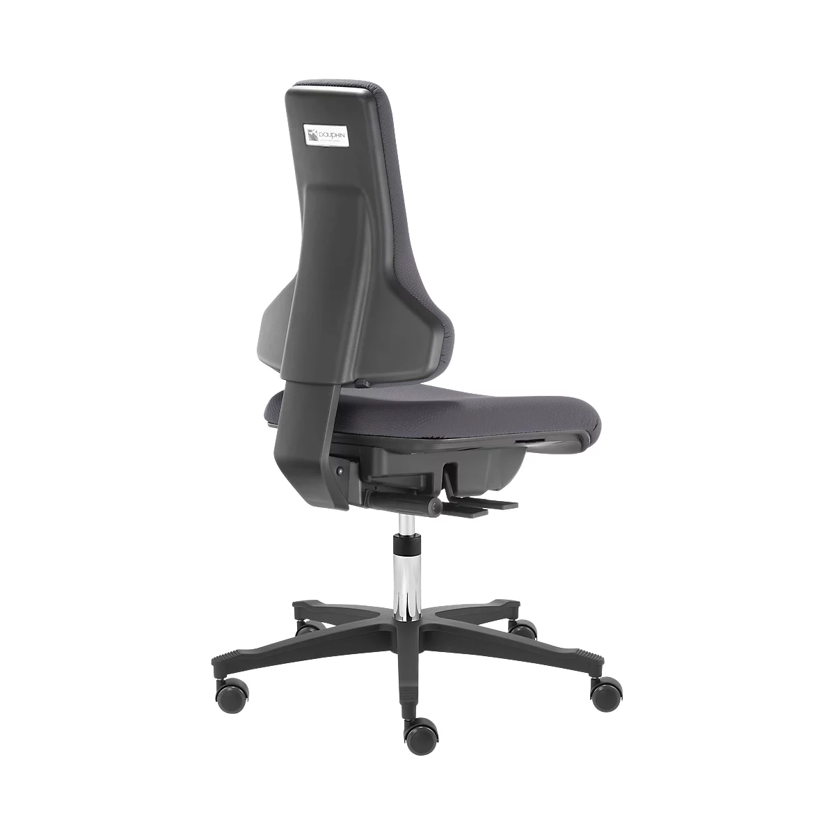 Werkstoel Tec profile IS 2011 AB, synchroonmechanisme met automatische zitneigingsverstelling, zonder armleuningen, platinagrijs